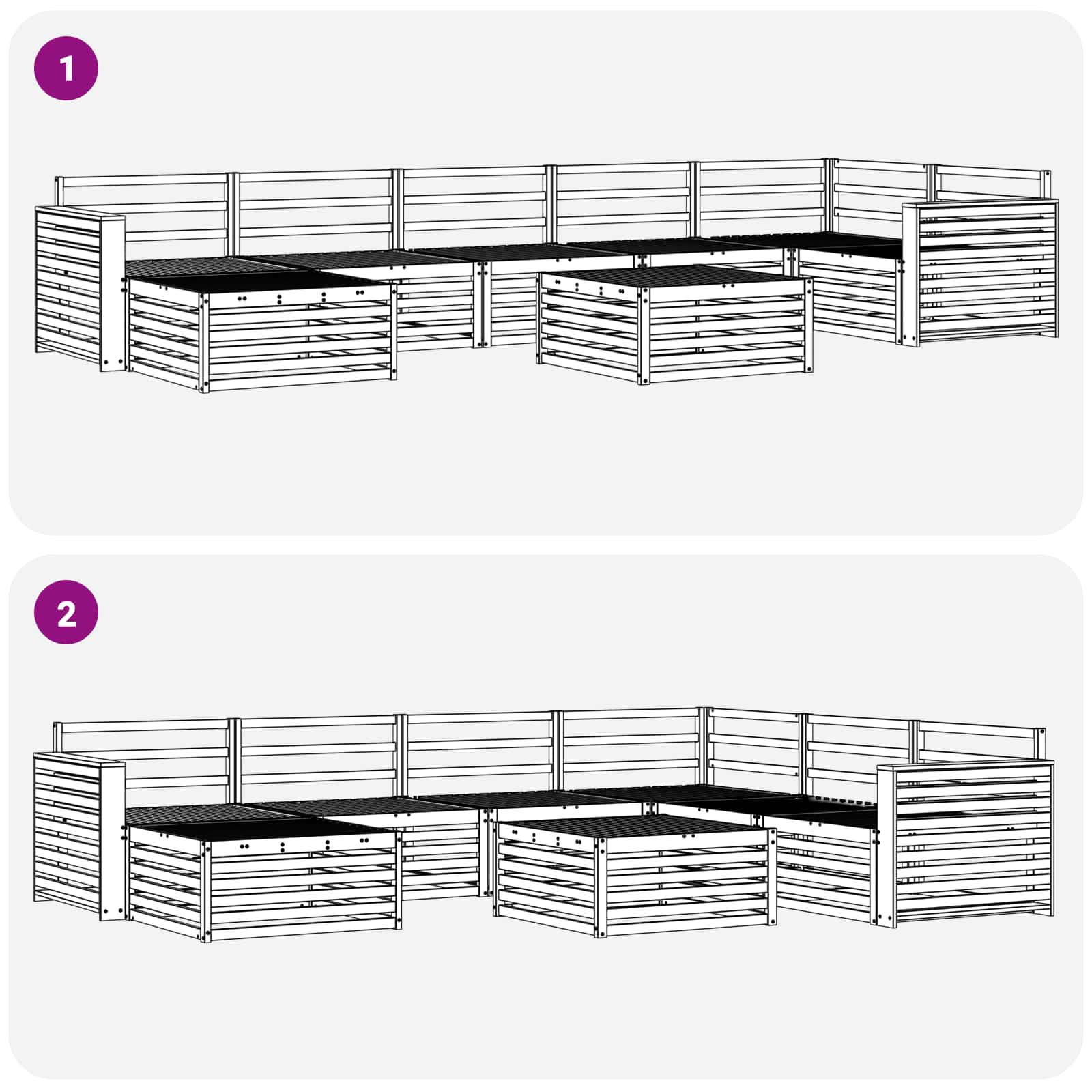 Outdoor-Sofagarnitur 8 pcs Natur
