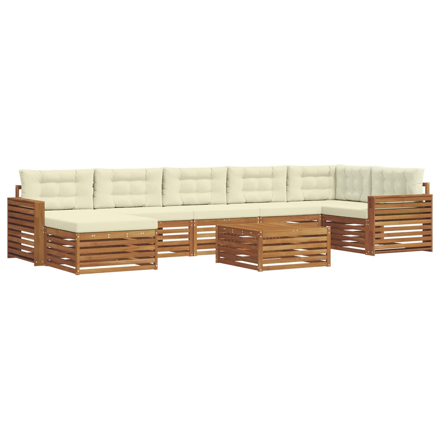 Outdoor-Sofagarnitur mit Kissen 8 pcs Natur und Creme