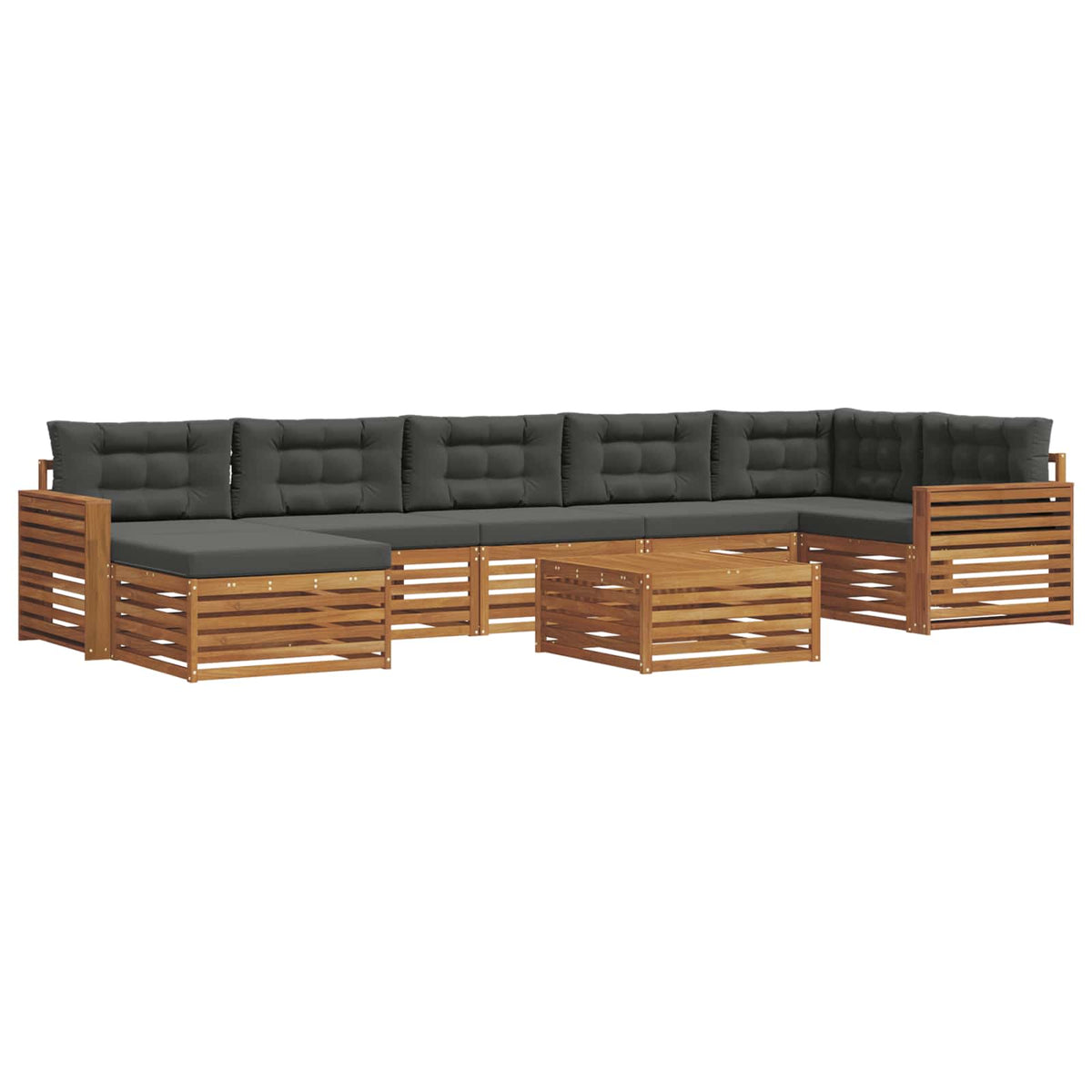 Outdoor-Sofagarnitur 8 stk. Natur und Anthrazit