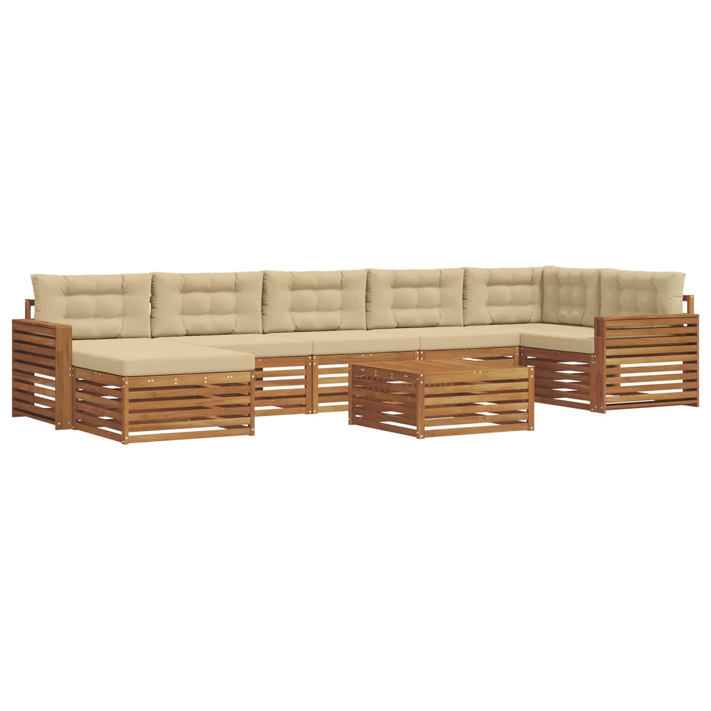 Outdoor-Sofagarnitur 8 stk. Natur und Beige