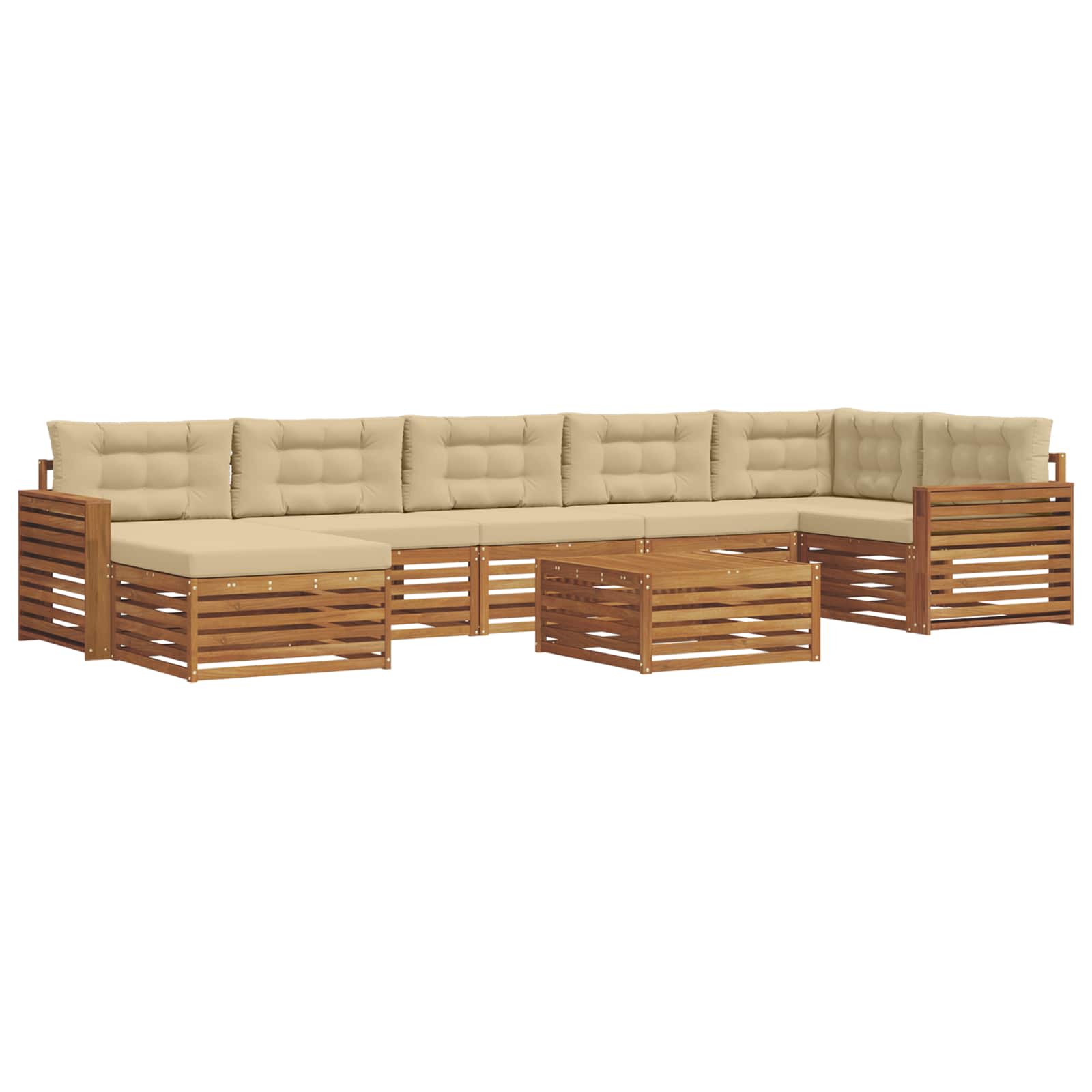 Outdoor-Sofagarnitur 8 stk. Natur und Beige