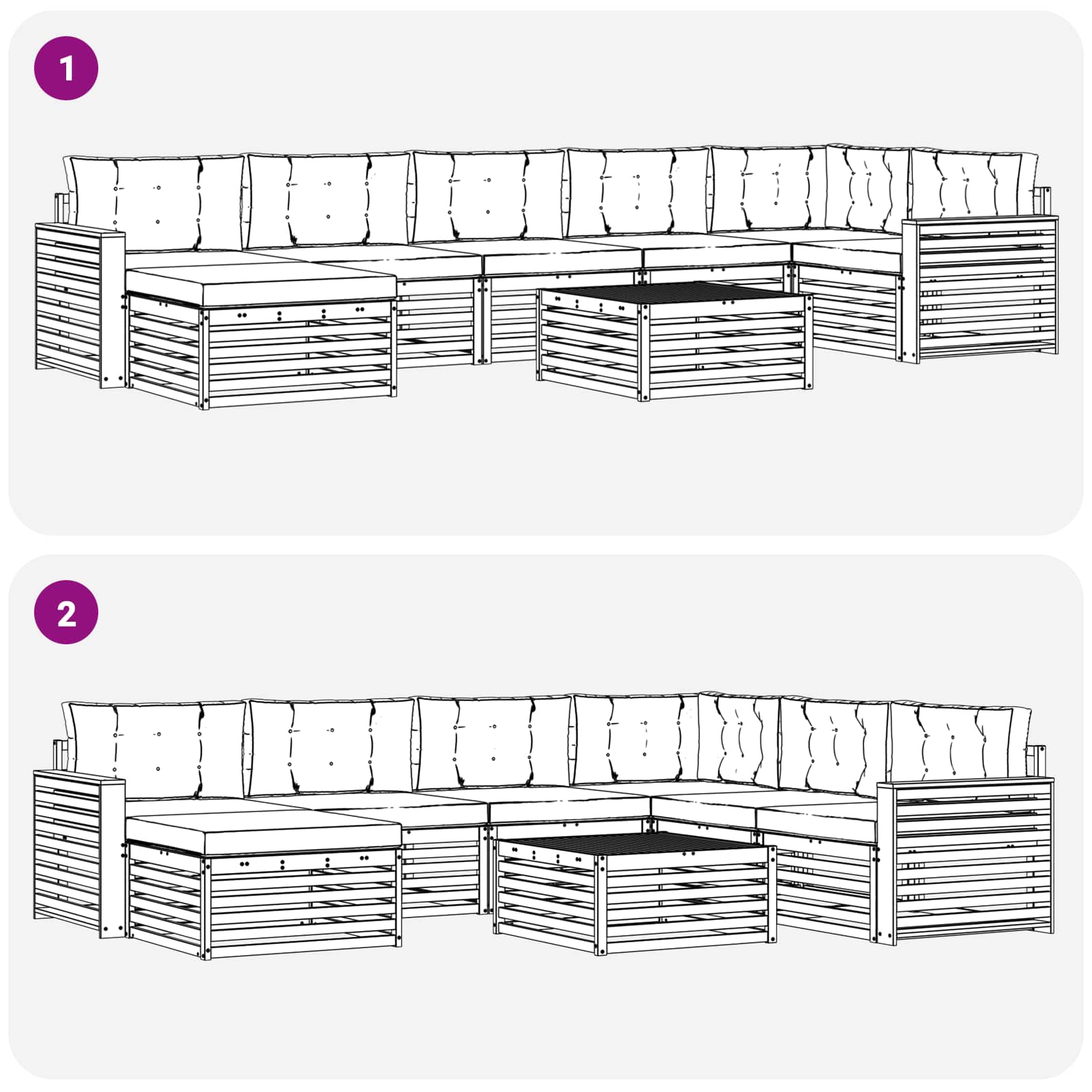 Outdoor-Sofagarnitur 8 stk. Natur und Beige