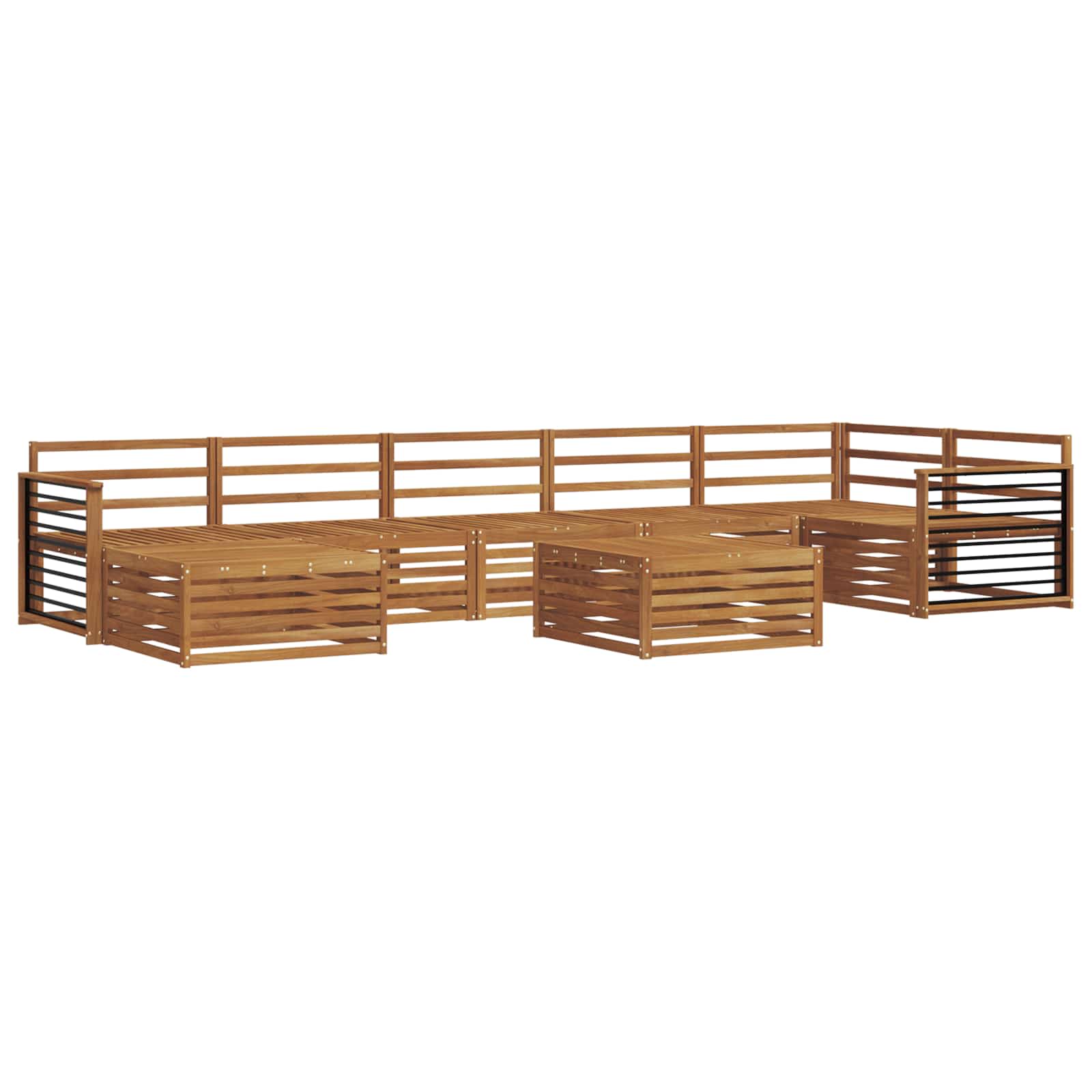 Sofagarnituren 8 pcs Natur Massivholz Akazie