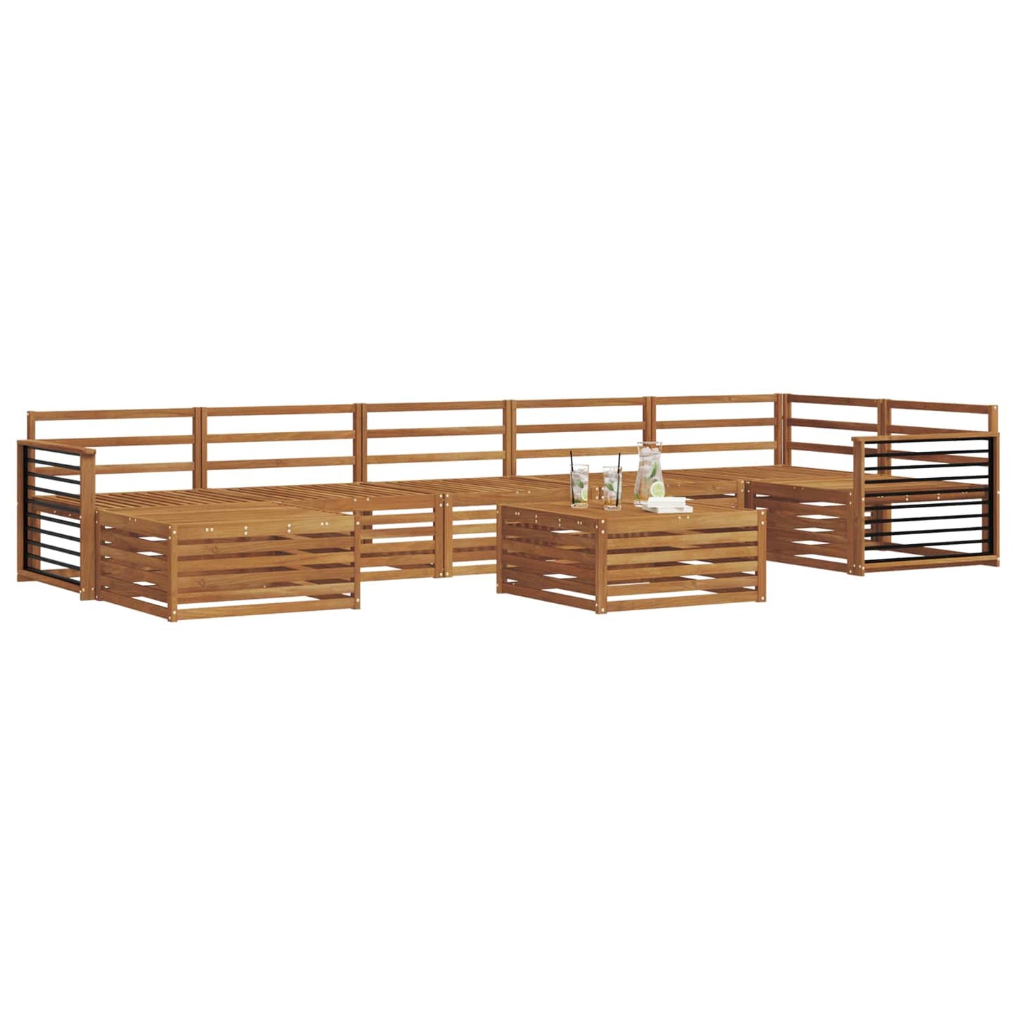 Sofagarnituren 8 pcs Natur Massivholz Akazie