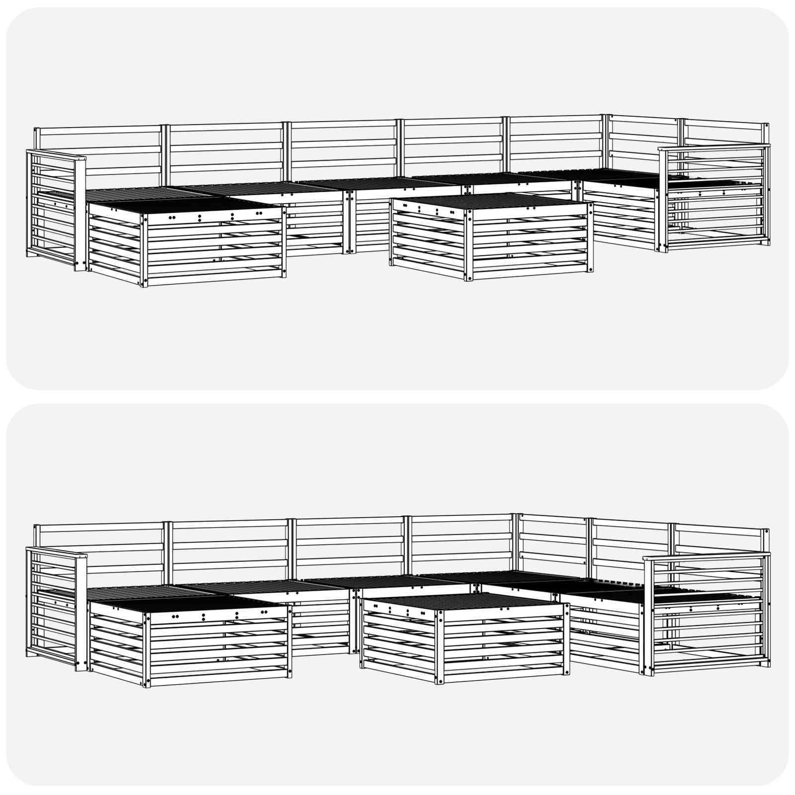 Sofagarnituren 8 pcs Natur Massivholz Akazie