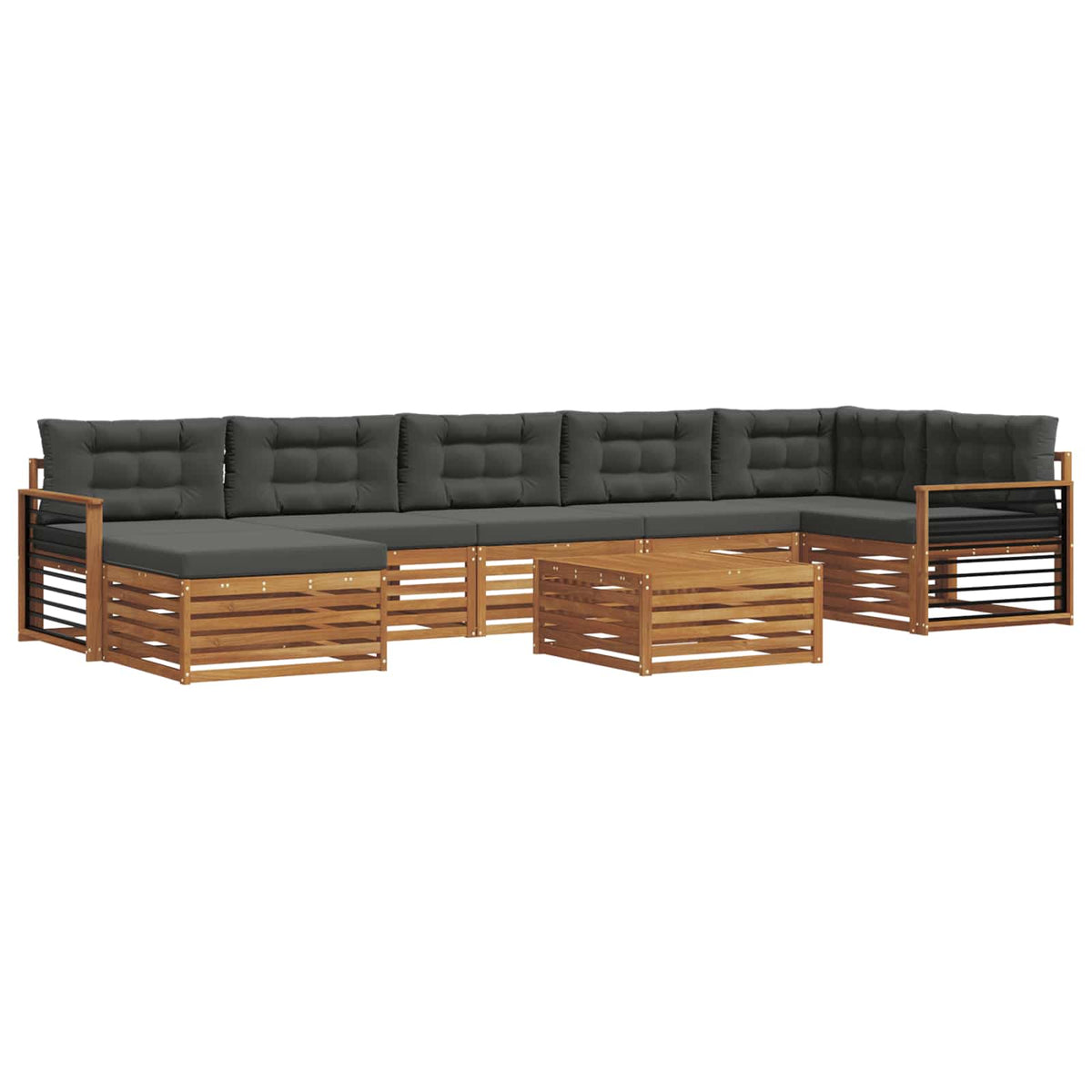 Outdoor-Sofagarnitur 8 stk. Natur und Anthrazit