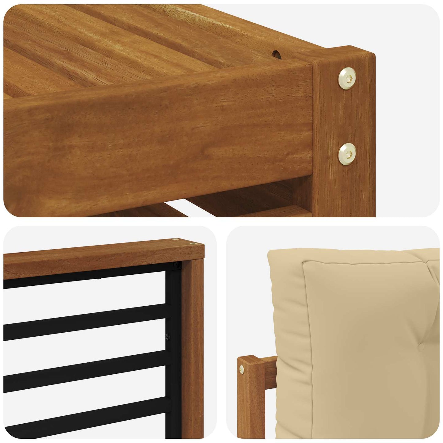 Outdoor-Sofagarnitur 8 stk. Natur und Beige