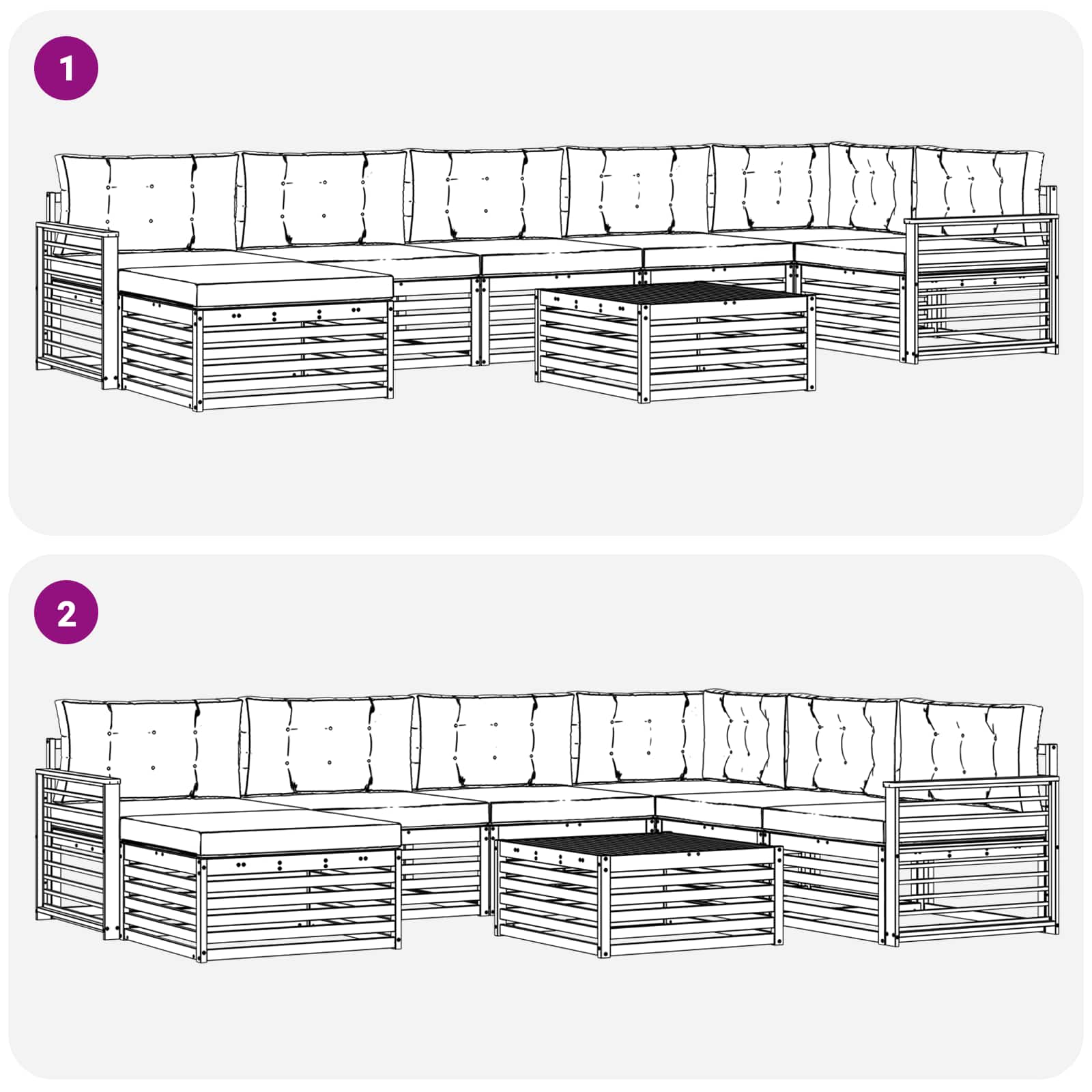 Outdoor-Sofagarnitur 8 stk. Natur und Beige