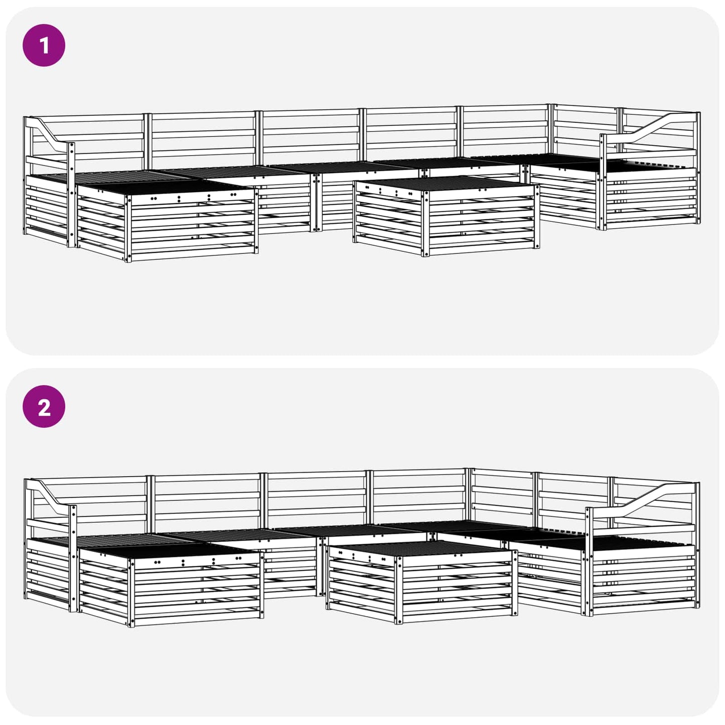 Outdoor-Sofagarnitur 8 pcs Natur