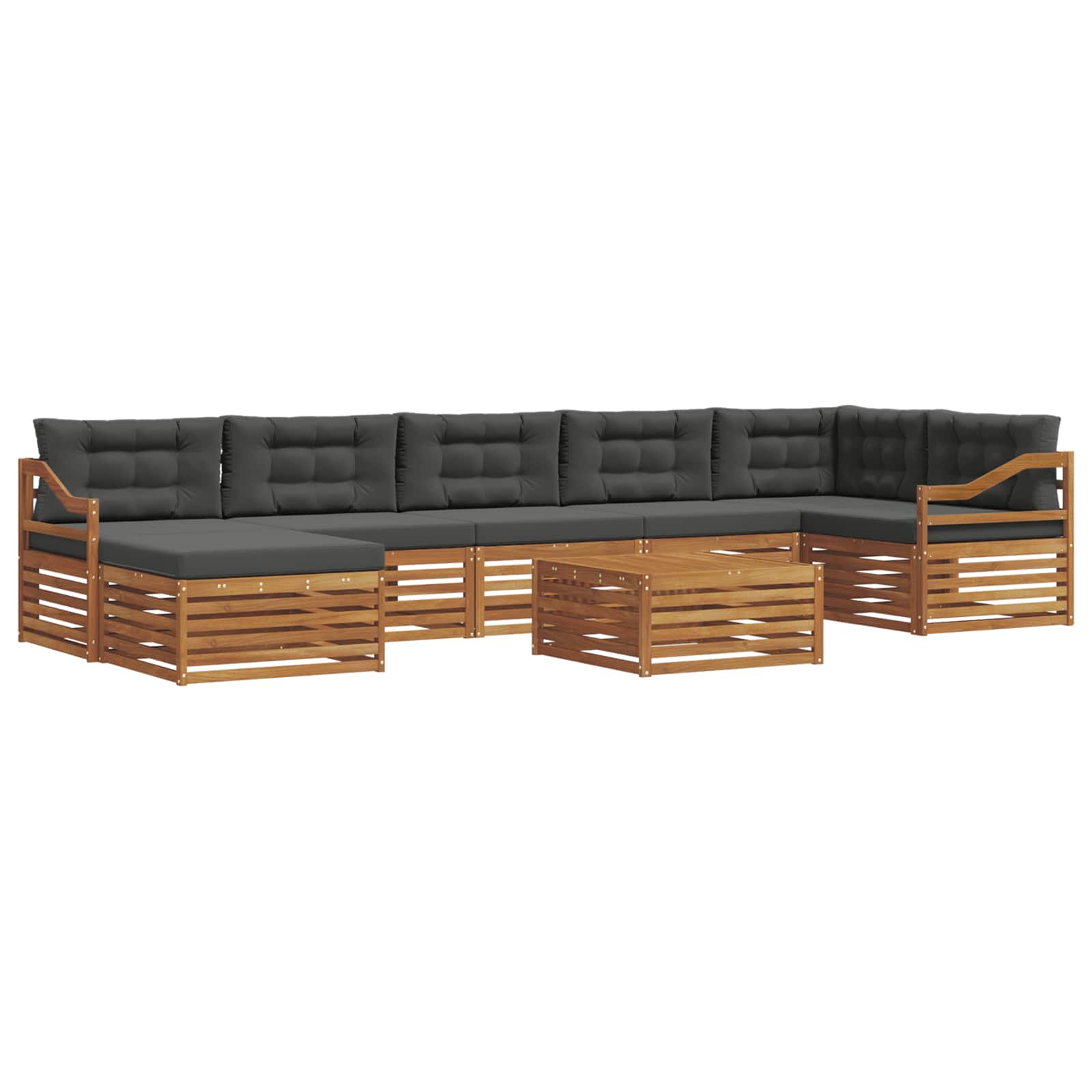 Outdoor-Sofagarnitur 8 stk. Natur und Anthrazit
