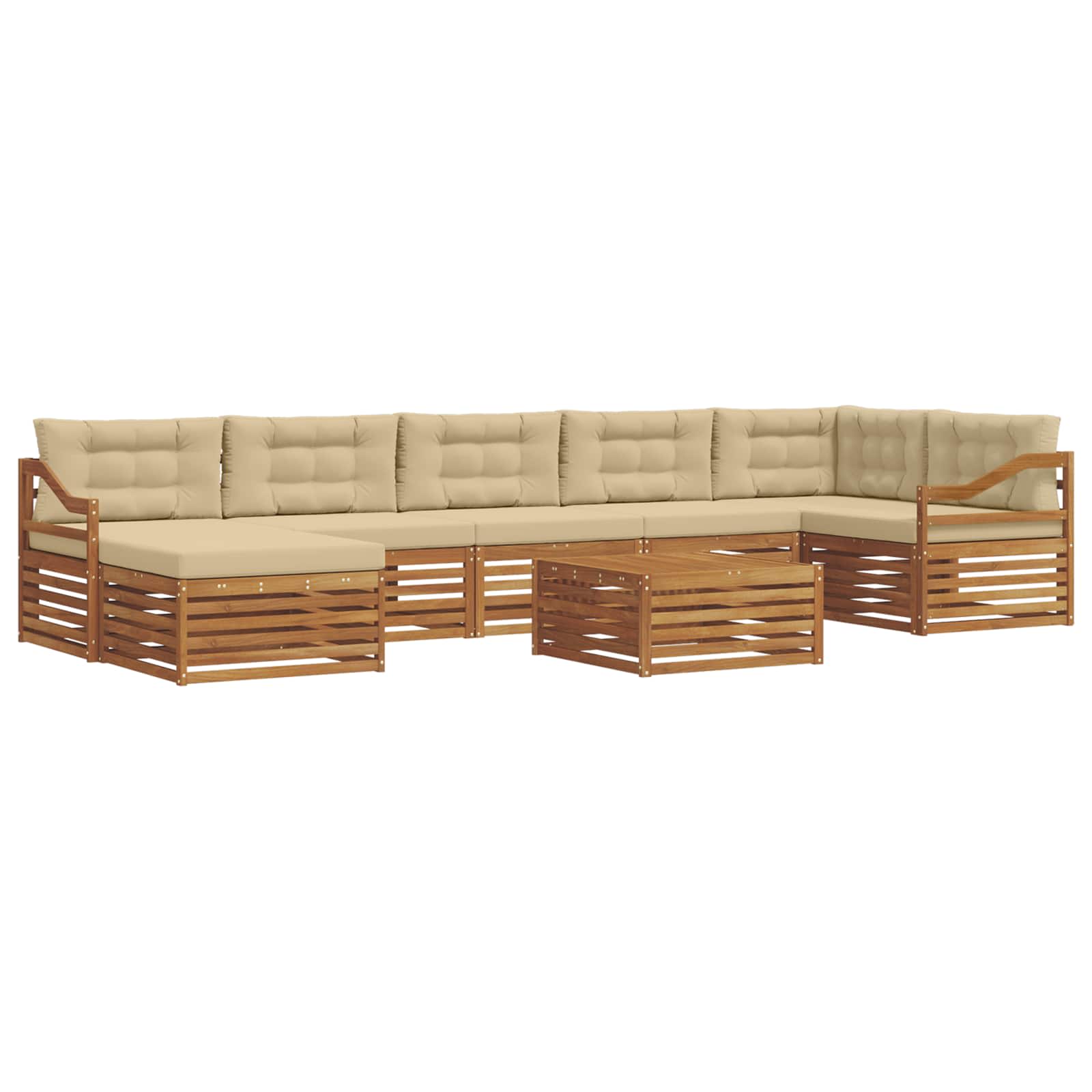 Outdoor-Sofagarnitur 8 stk. Natur und Beige