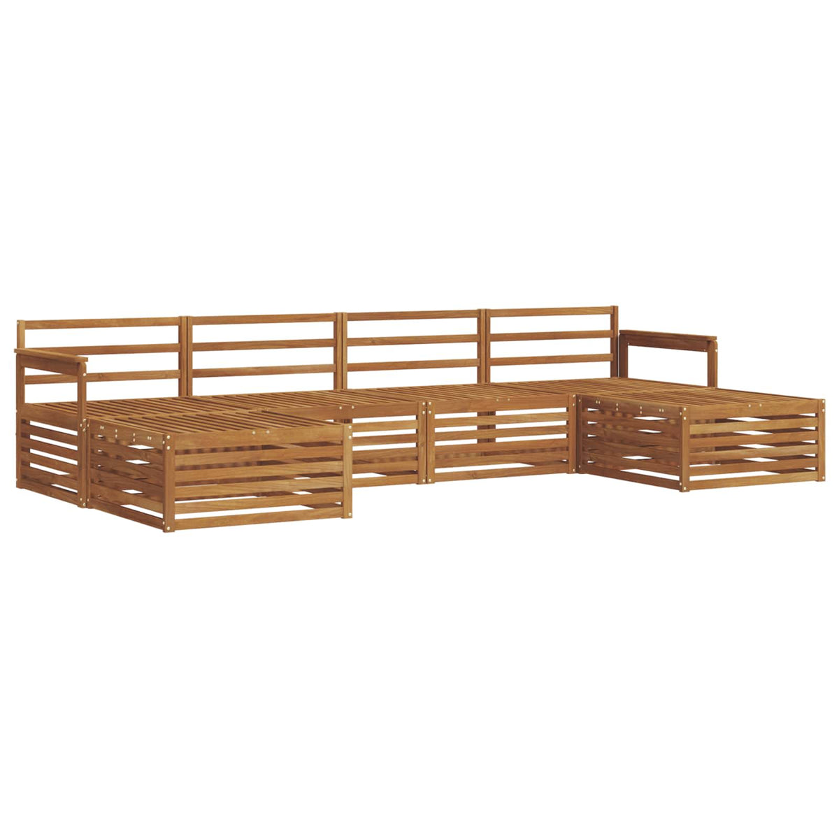 Outdoor-Sofagarnitur 6 stk. Natur Massivholz Akazie