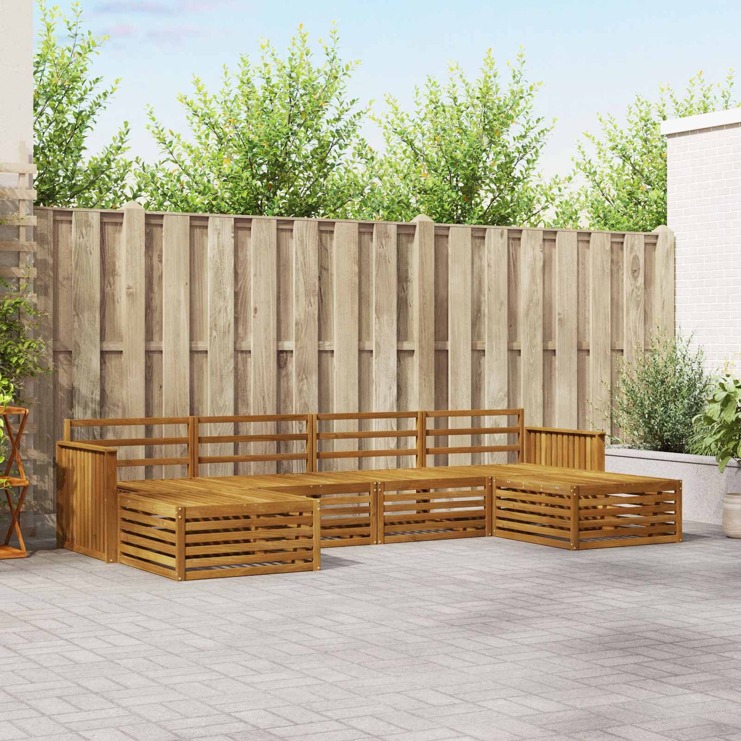 Sofagarnituren 6 pcs Natur Massivholz Akazie