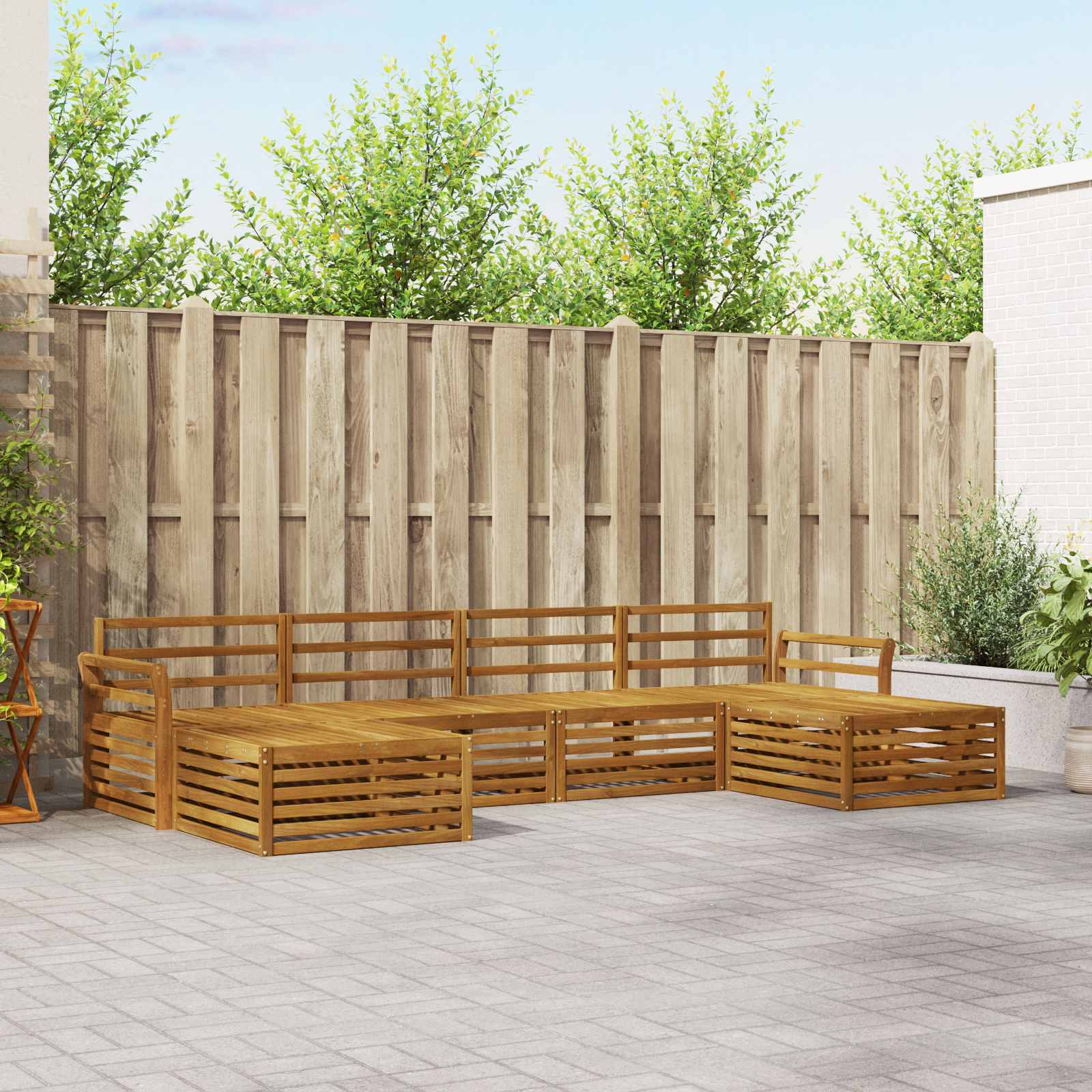 Sofagarnituren 6 pcs Natur Massivholz Akazie