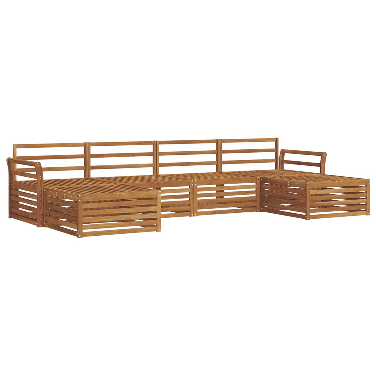 Outdoor-Sofagarnitur 6 stk. Natur Massivholz Akazie