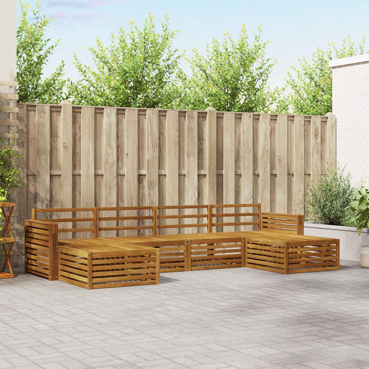 Outdoor-Sofagarnitur 6 stk. Natur Massivholz Akazie