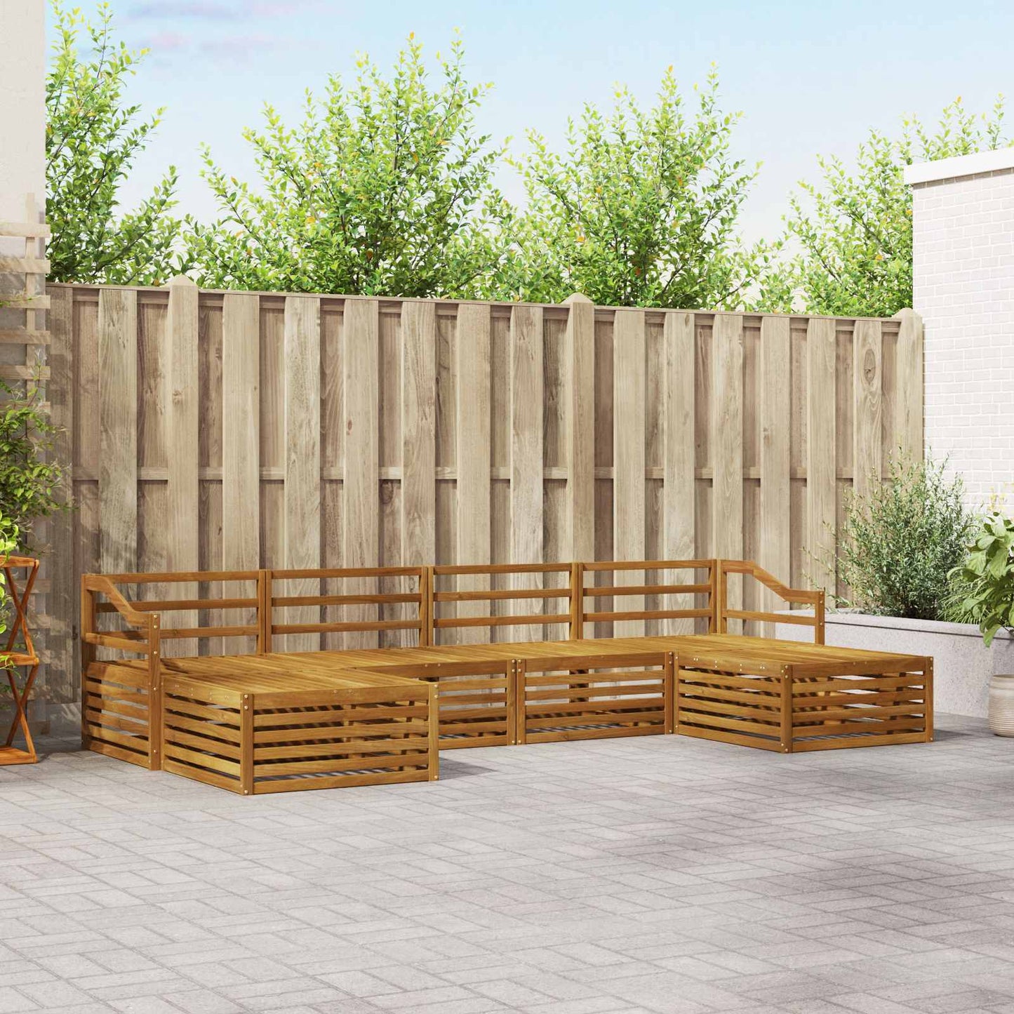 Outdoor-Sofagarnitur 6 stk. Natur Massivholz Akazie