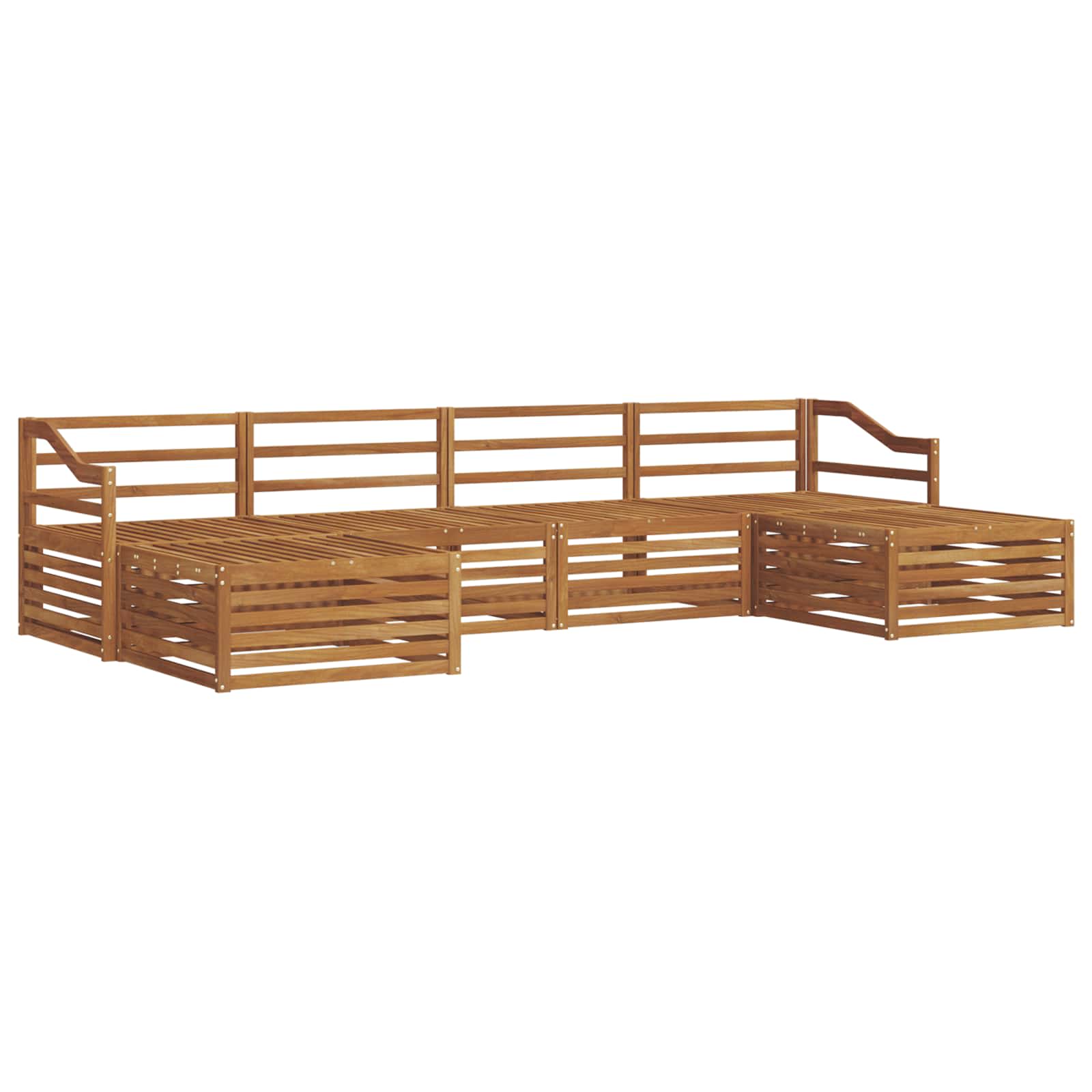 Outdoor-Sofagarnitur 6 stk. Natur Massivholz Akazie