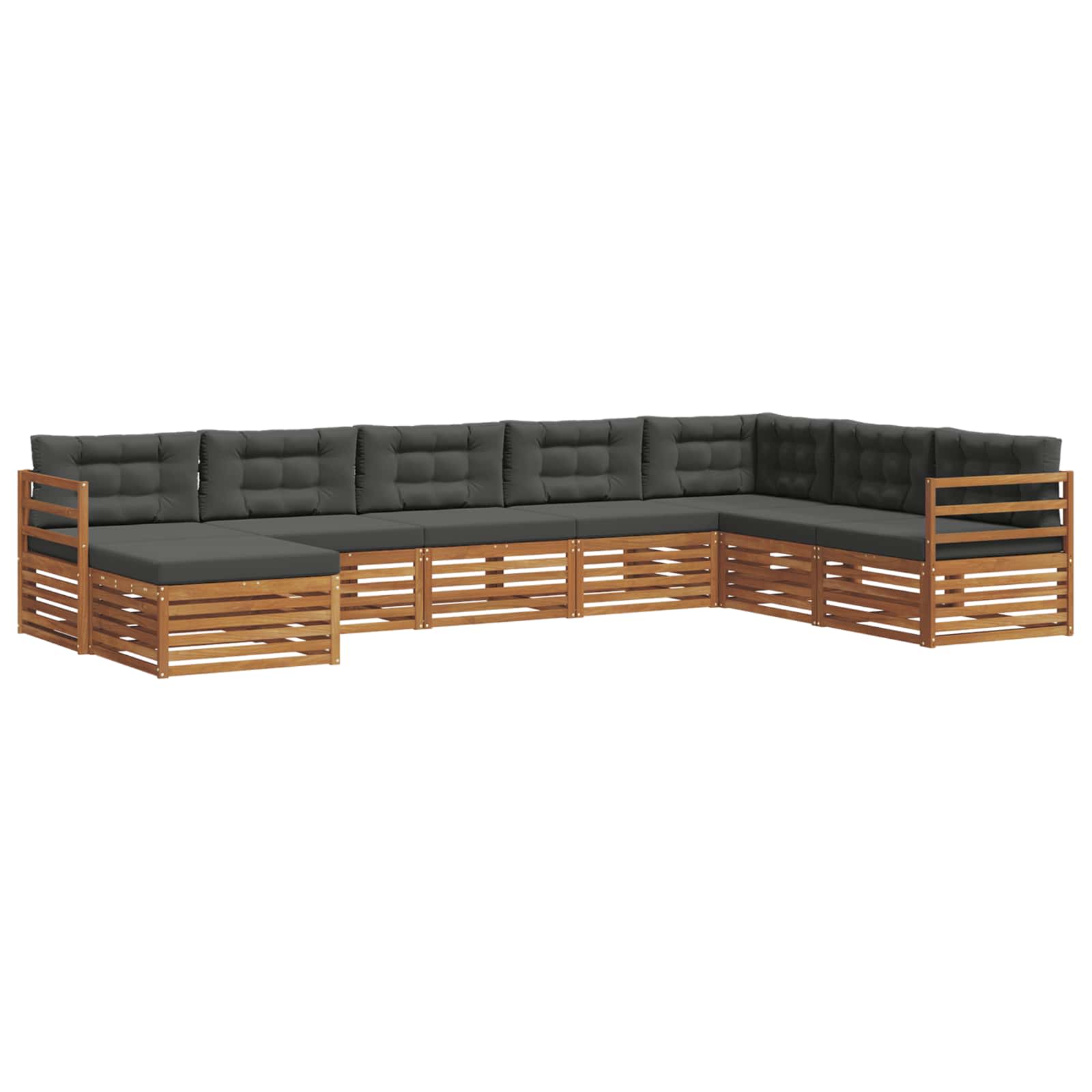 Outdoor-Sofagarnitur 8 stk. Natur und Anthrazit