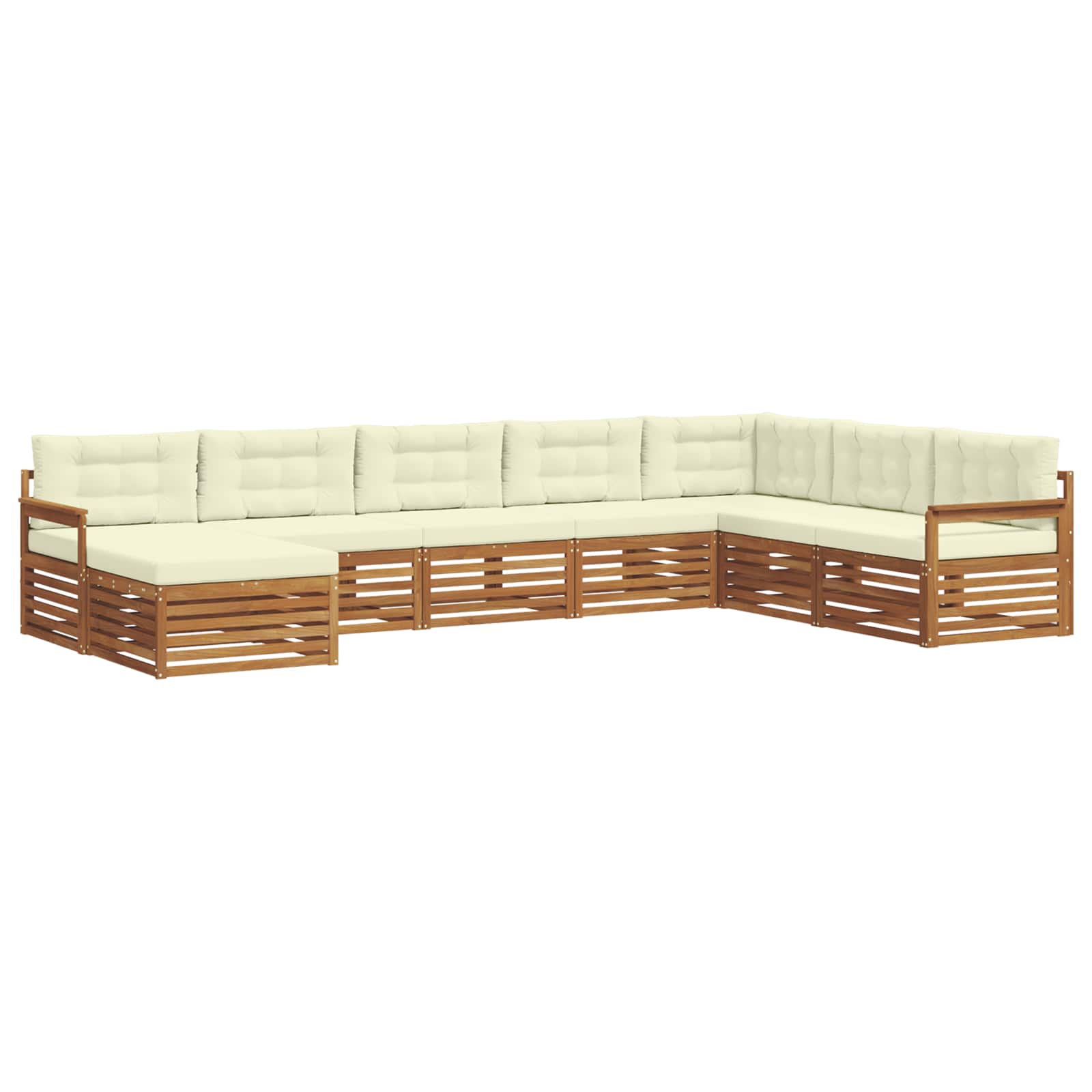 Outdoor-Sofagarnitur mit Kissen 8 pcs Natur und Creme
