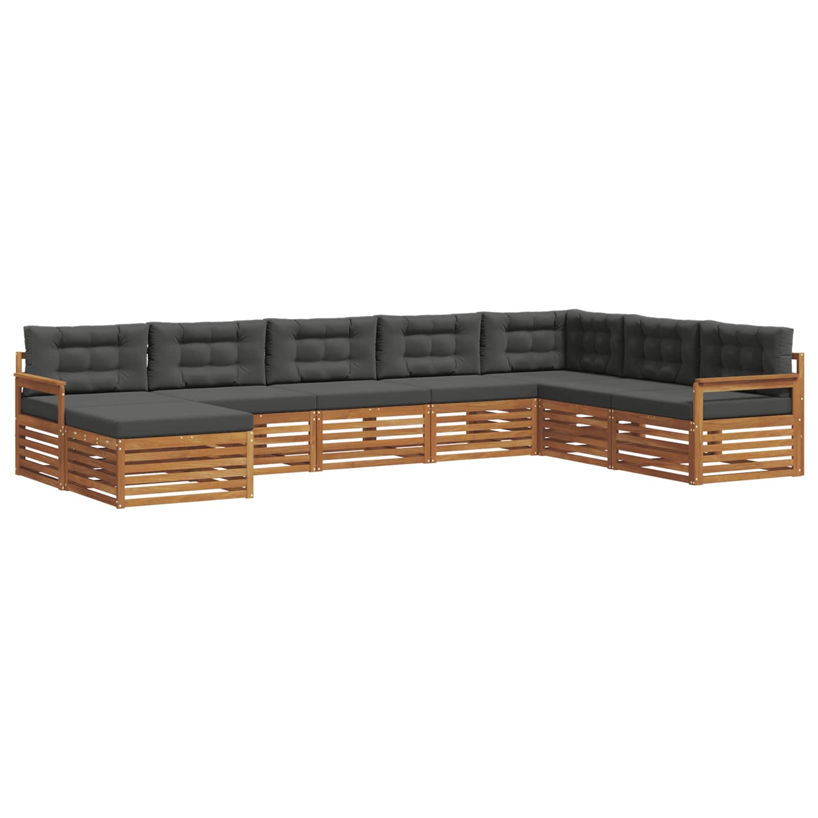 Outdoor-Sofagarnitur 8 stk. Natur und Anthrazit