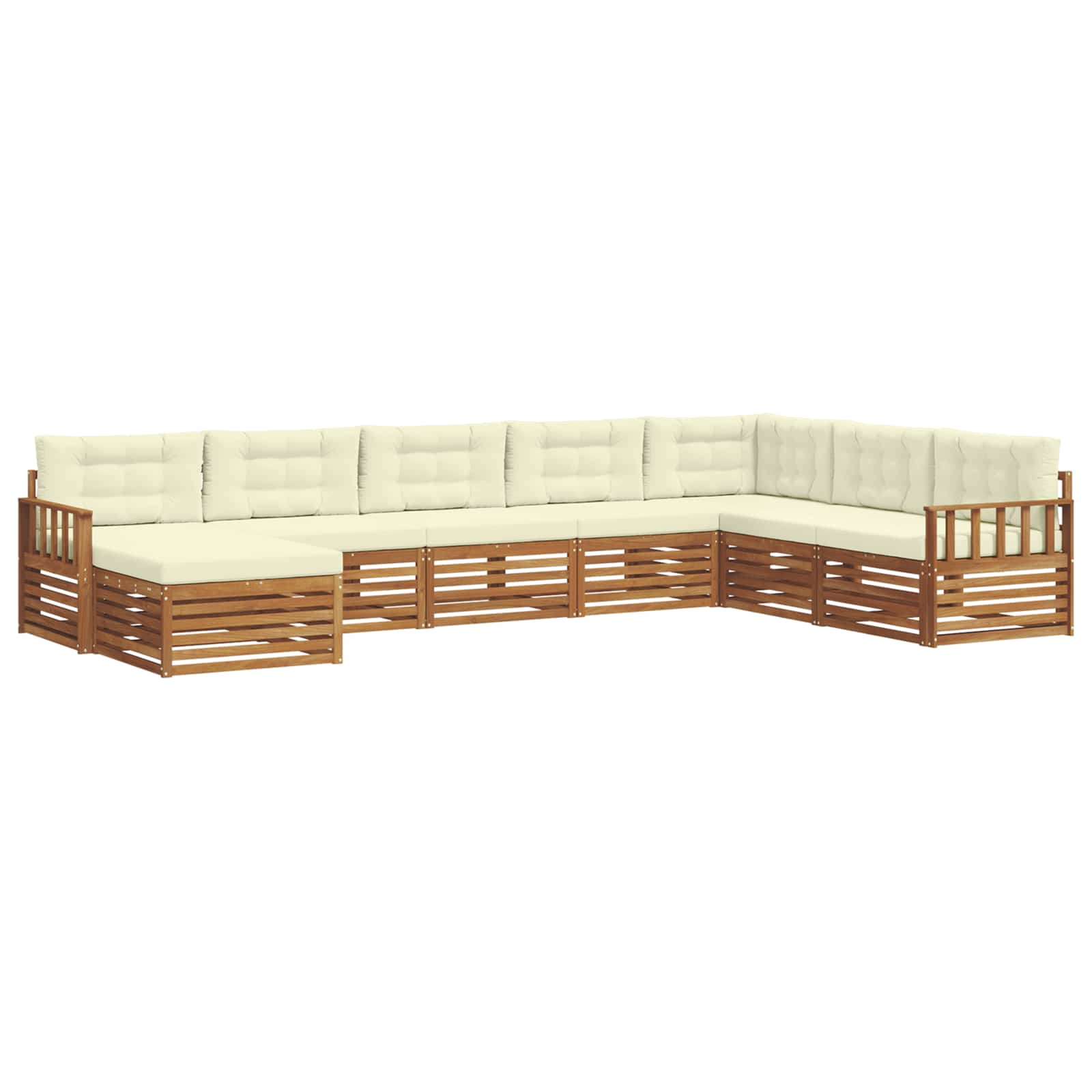 Outdoor-Sofagarnitur mit Kissen 8 pcs Natur und Creme