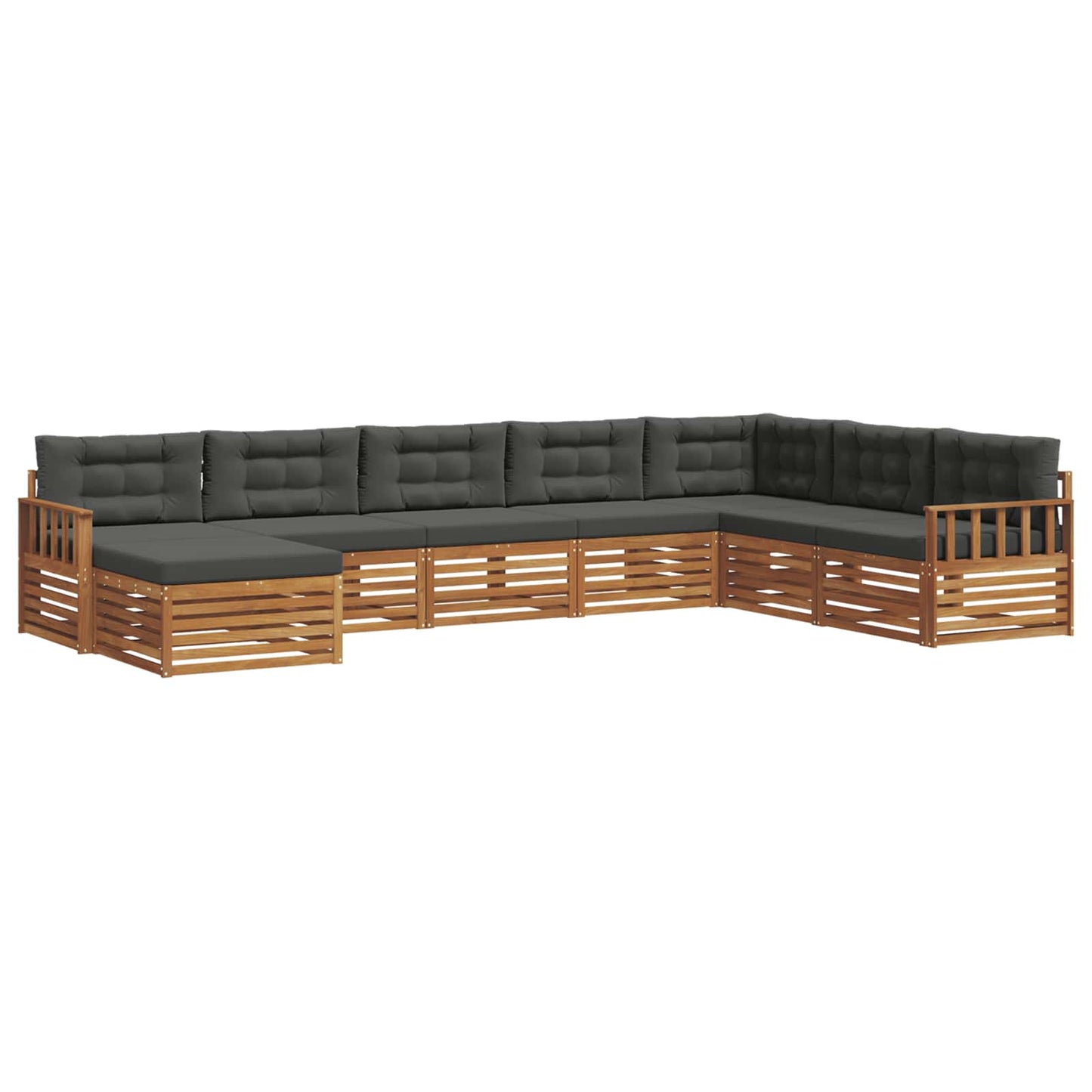 Outdoor-Sofagarnitur 8 stk. Natur und Anthrazit