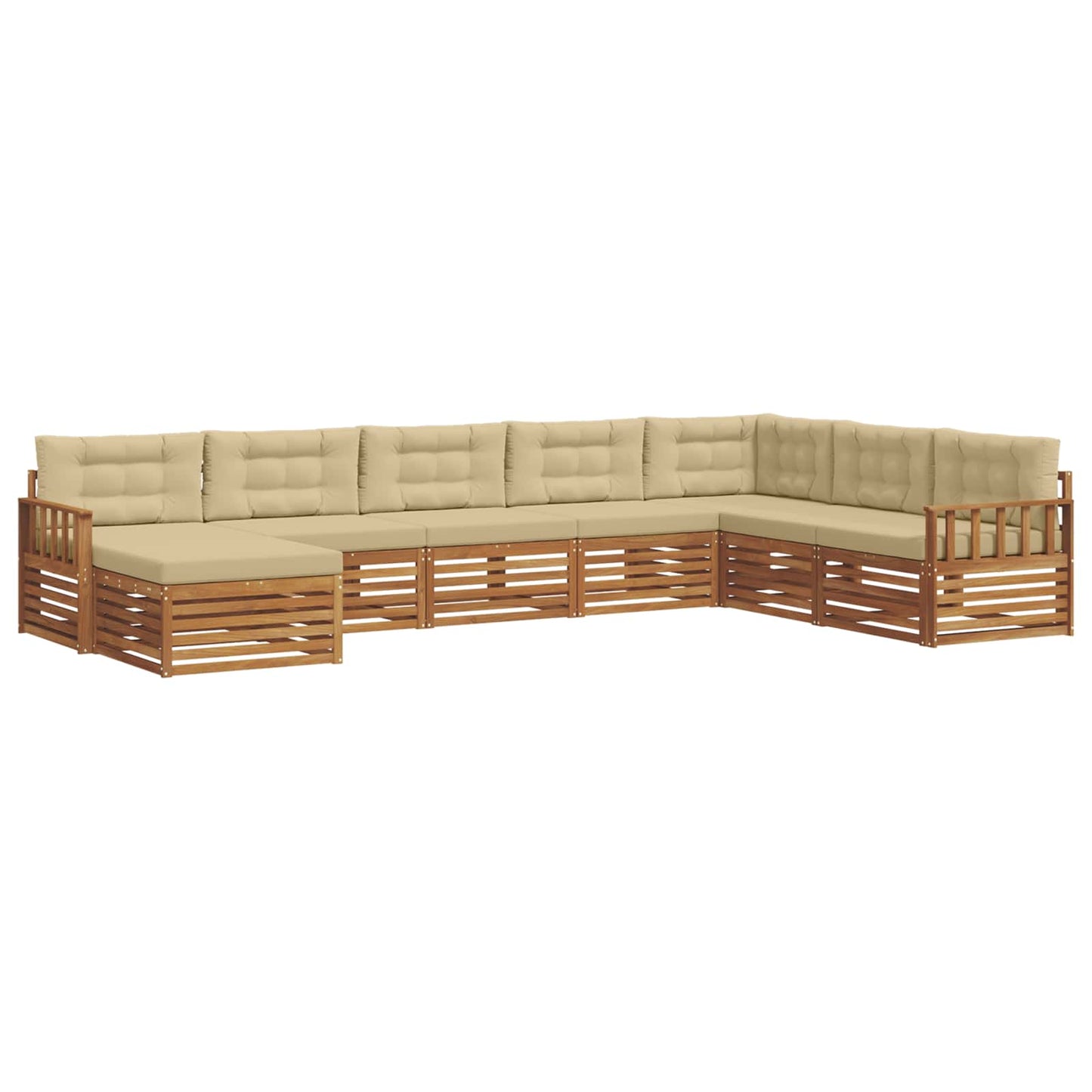 Outdoor-Sofagarnitur mit Kissen 8 pcs Natur und Beige