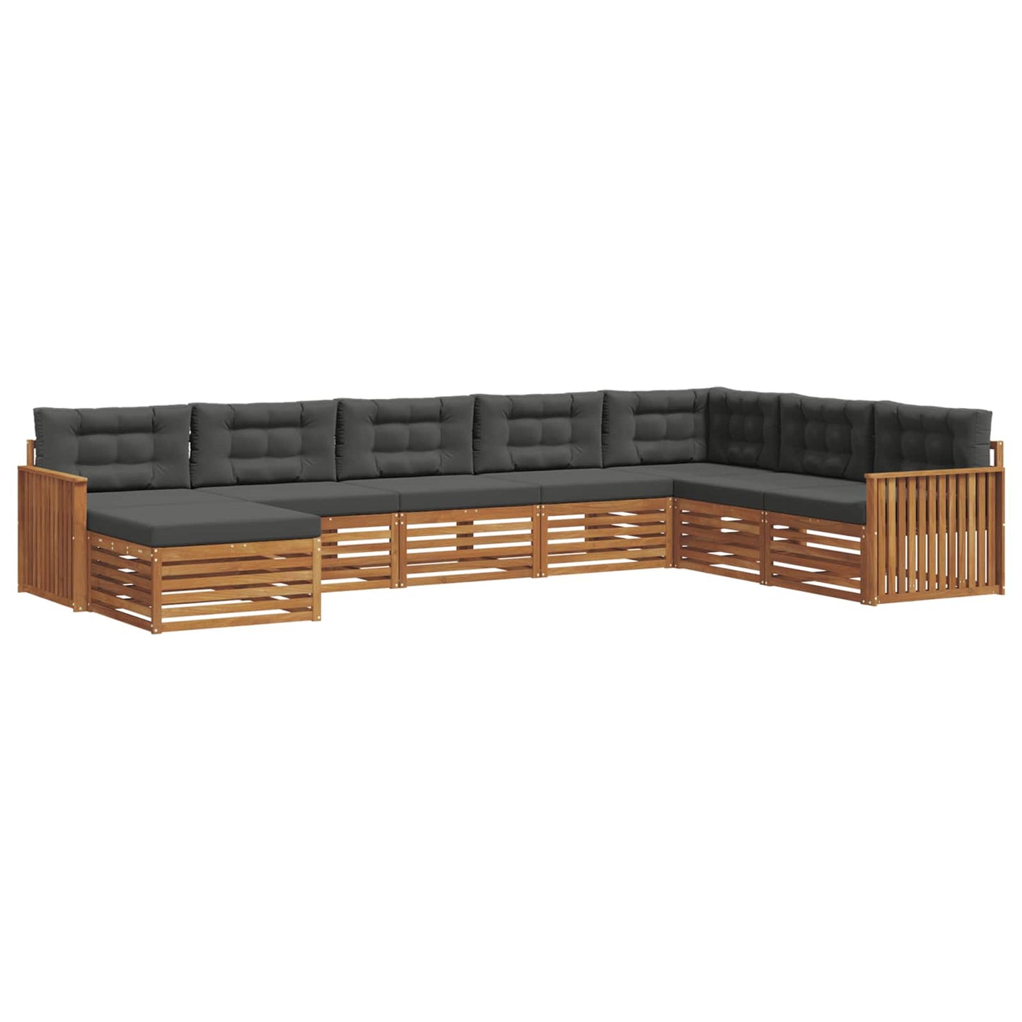 Outdoor-Sofagarnitur 8 stk. Natur und Anthrazit