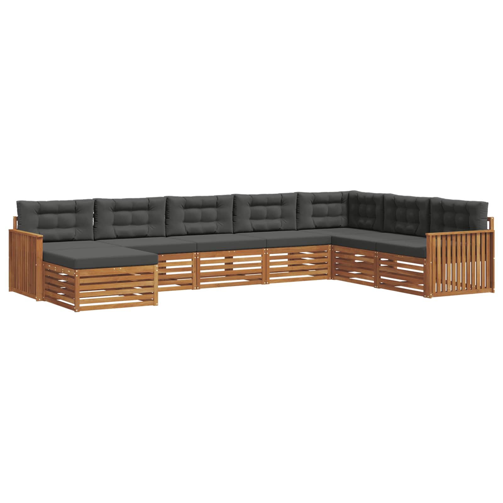 Outdoor-Sofagarnitur 8 stk. Natur und Anthrazit
