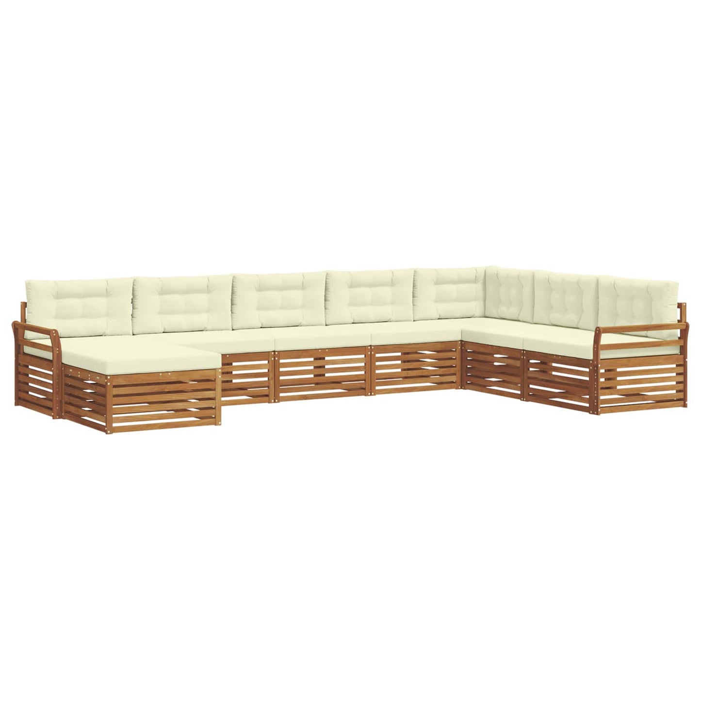 Outdoor-Sofagarnitur mit Kissen 8 pcs Natur und Creme