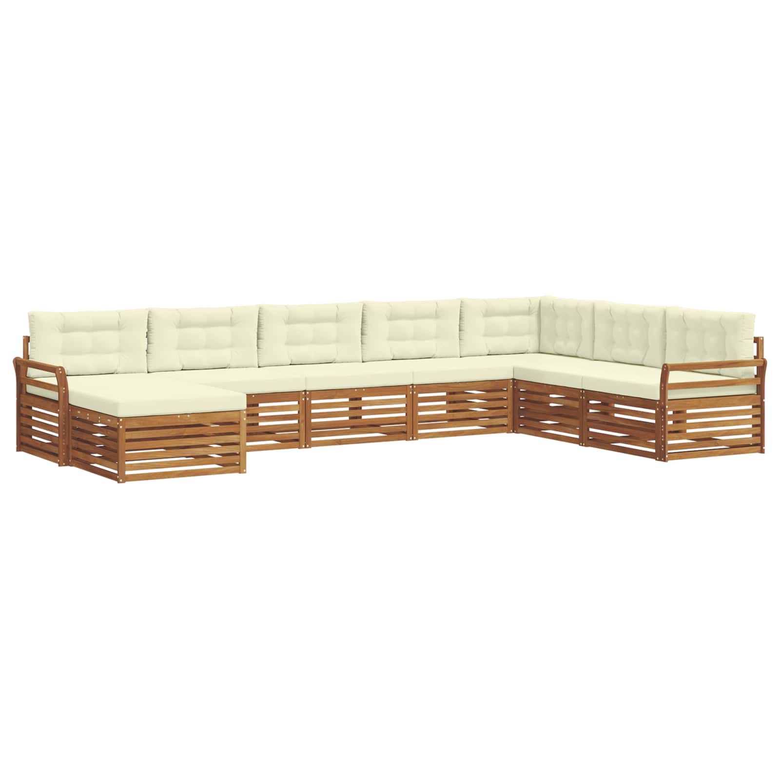 Outdoor-Sofagarnitur mit Kissen 8 pcs Natur und Creme