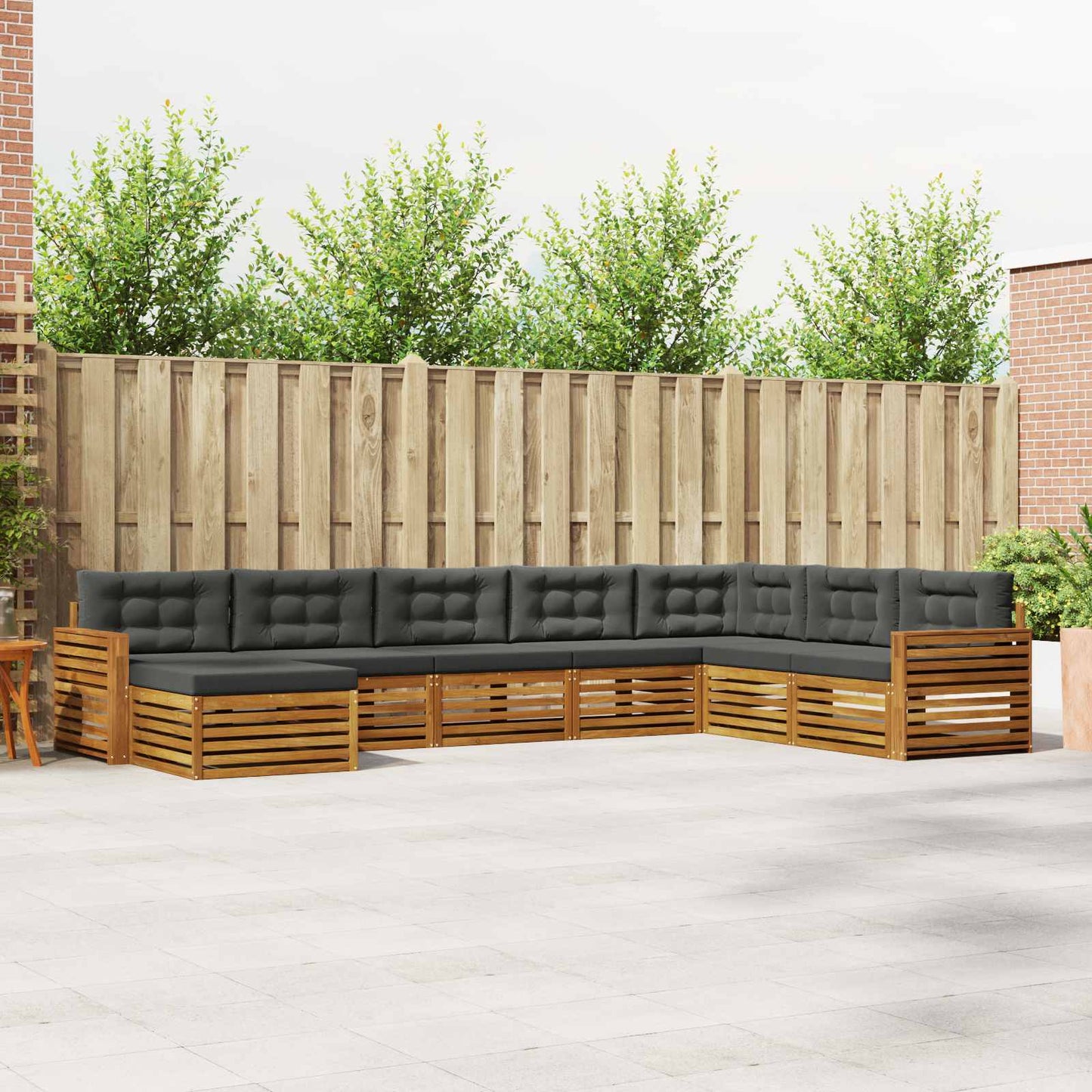 Outdoor-Sofagarnitur 8 stk. Natur und Anthrazit