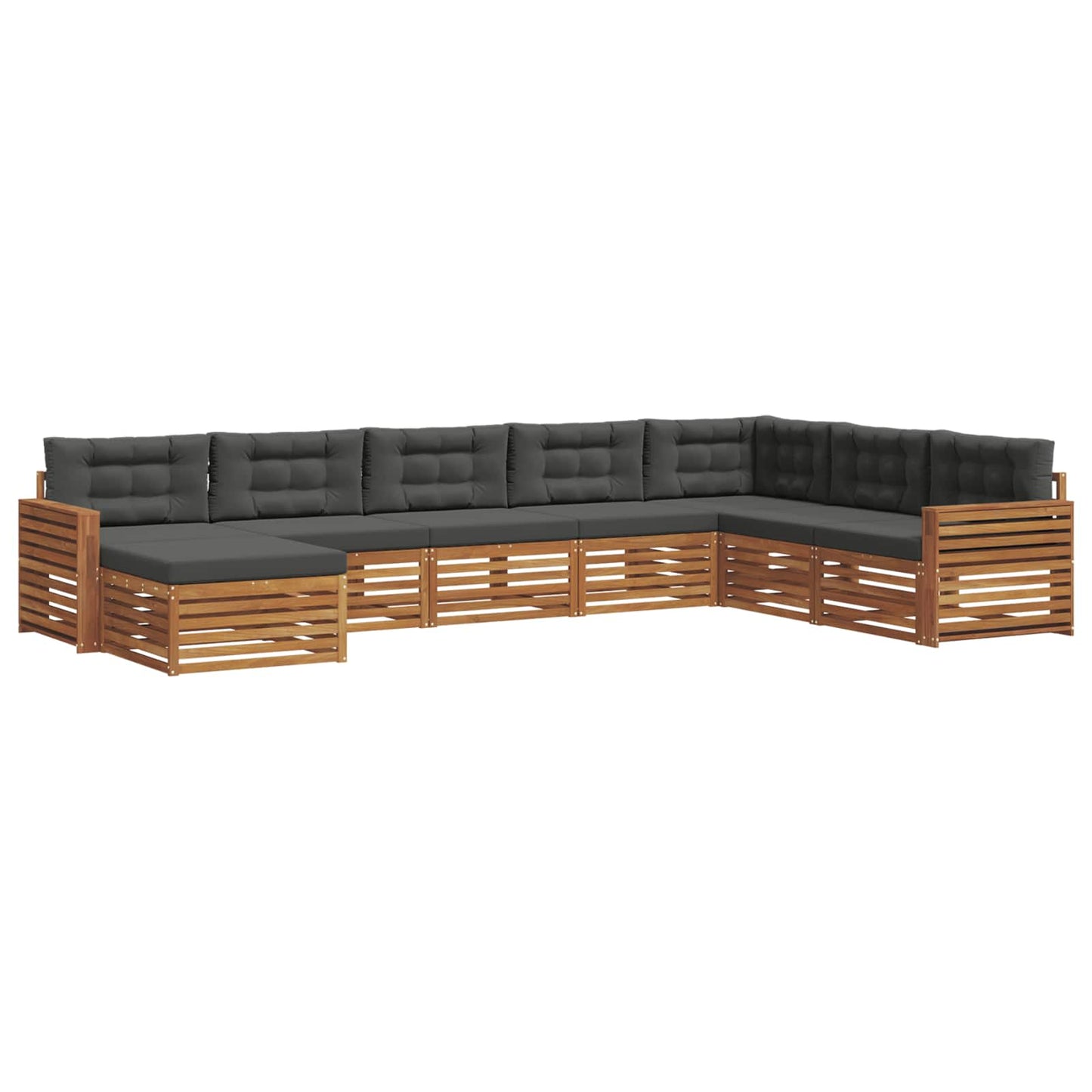 Outdoor-Sofagarnitur 8 stk. Natur und Anthrazit
