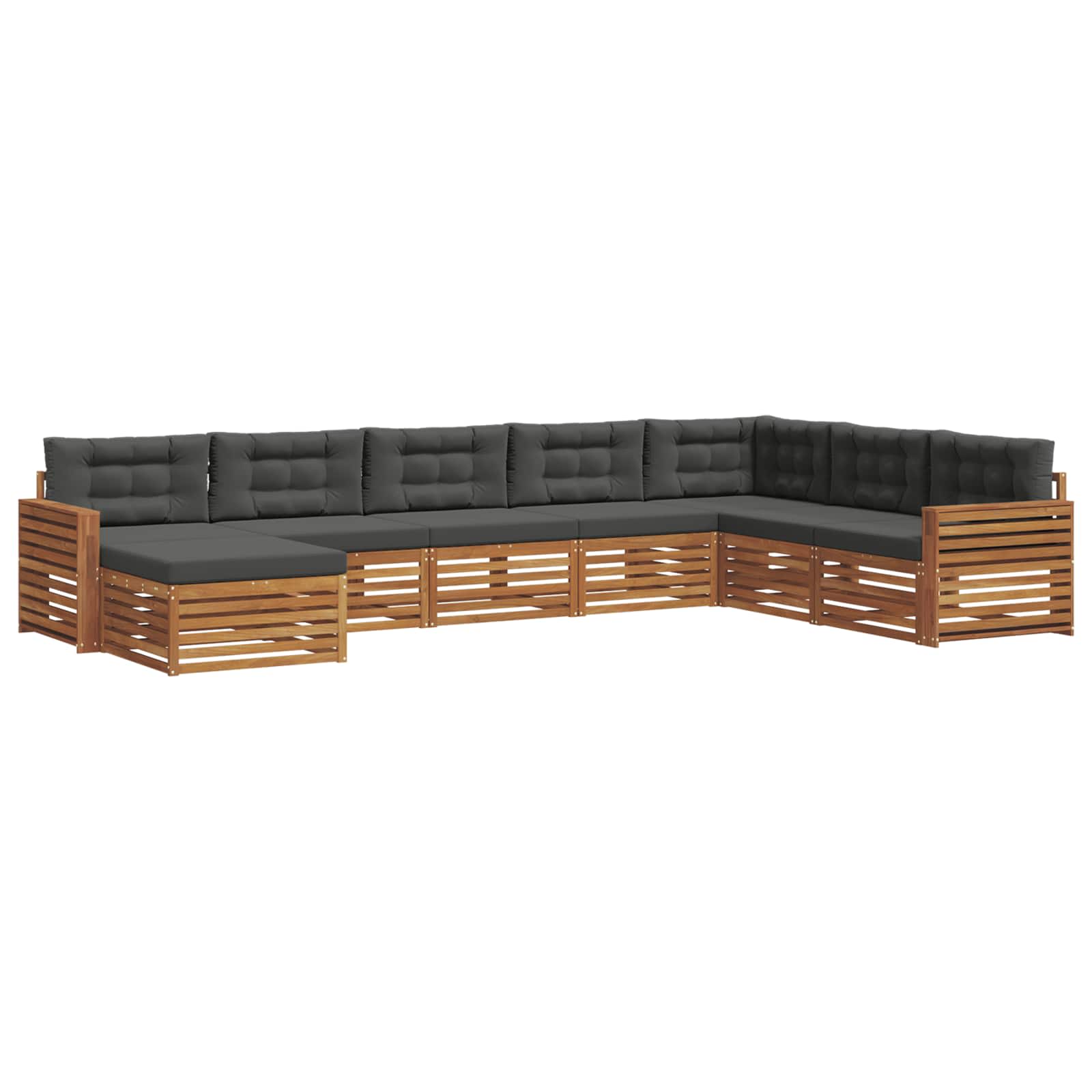 Outdoor-Sofagarnitur 8 stk. Natur und Anthrazit