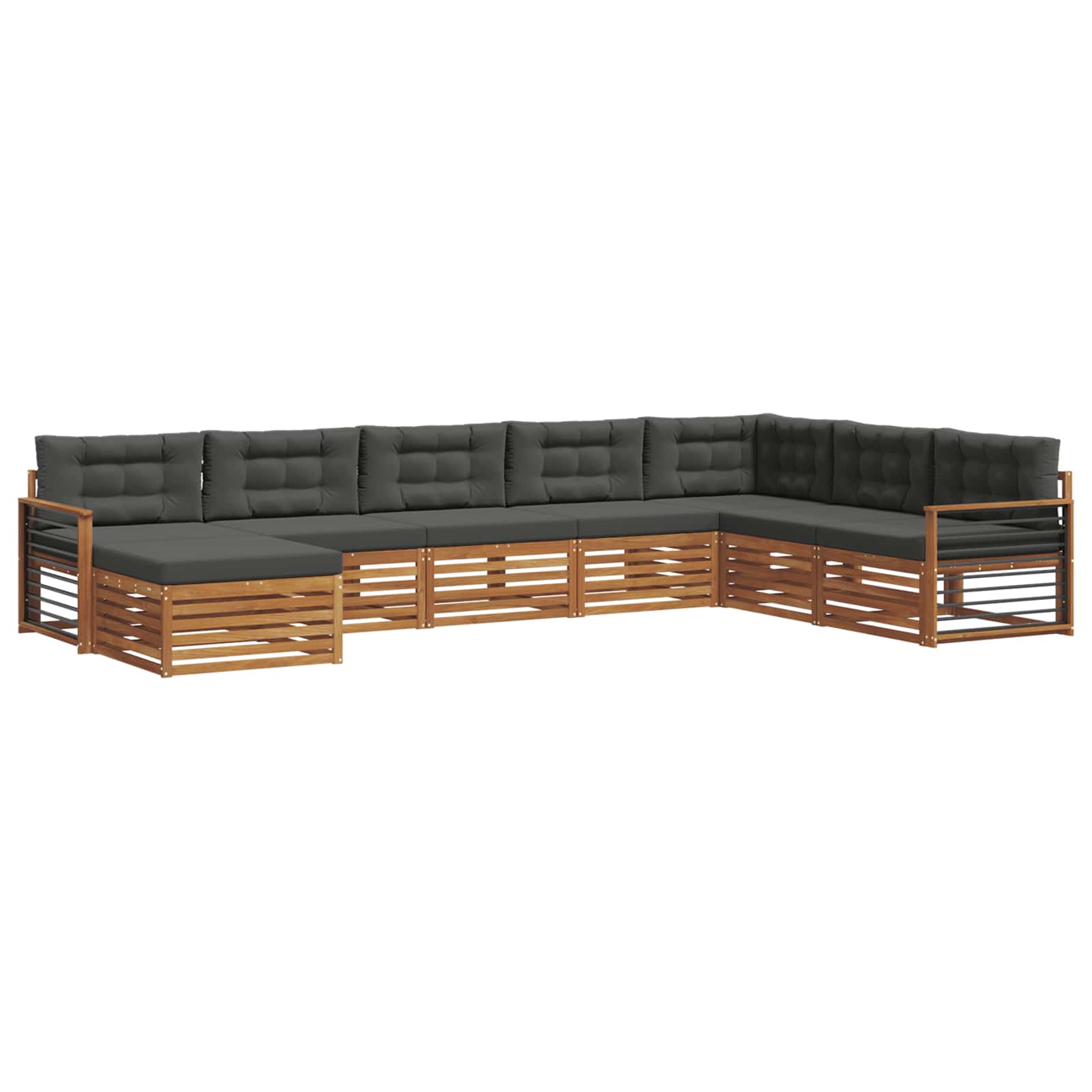Outdoor-Sofagarnitur 8 stk. Natur und Anthrazit