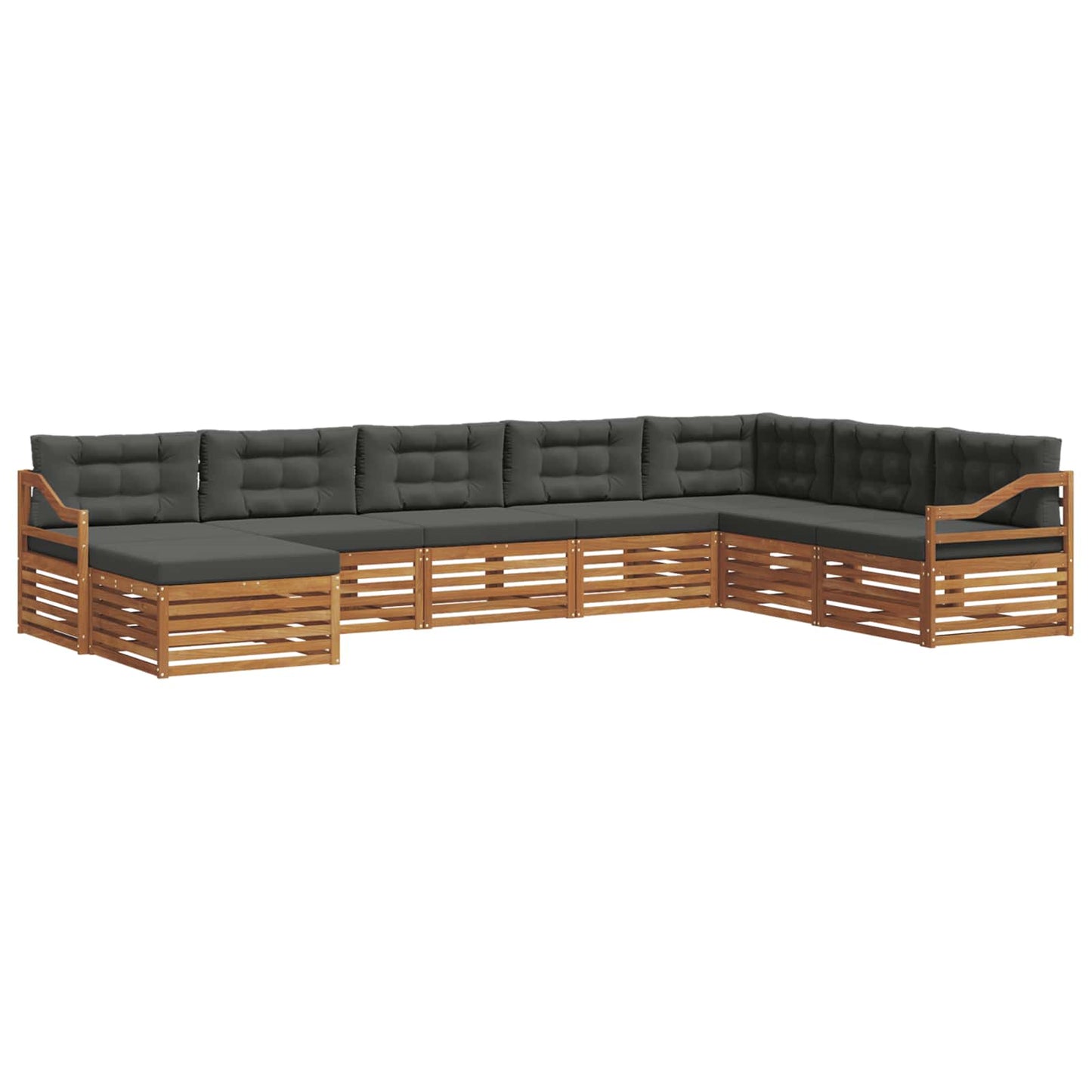 Outdoor-Sofagarnitur 8 stk. Natur und Anthrazit