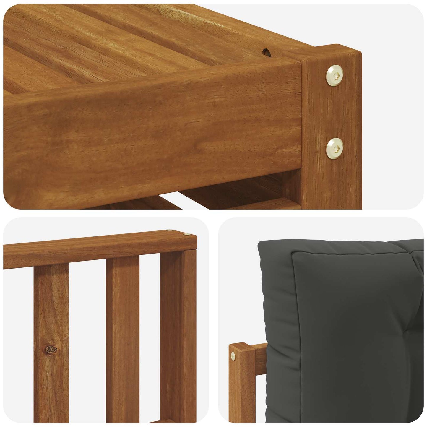 Outdoor-Sofagarnitur 9 stk. Natur und Anthrazit