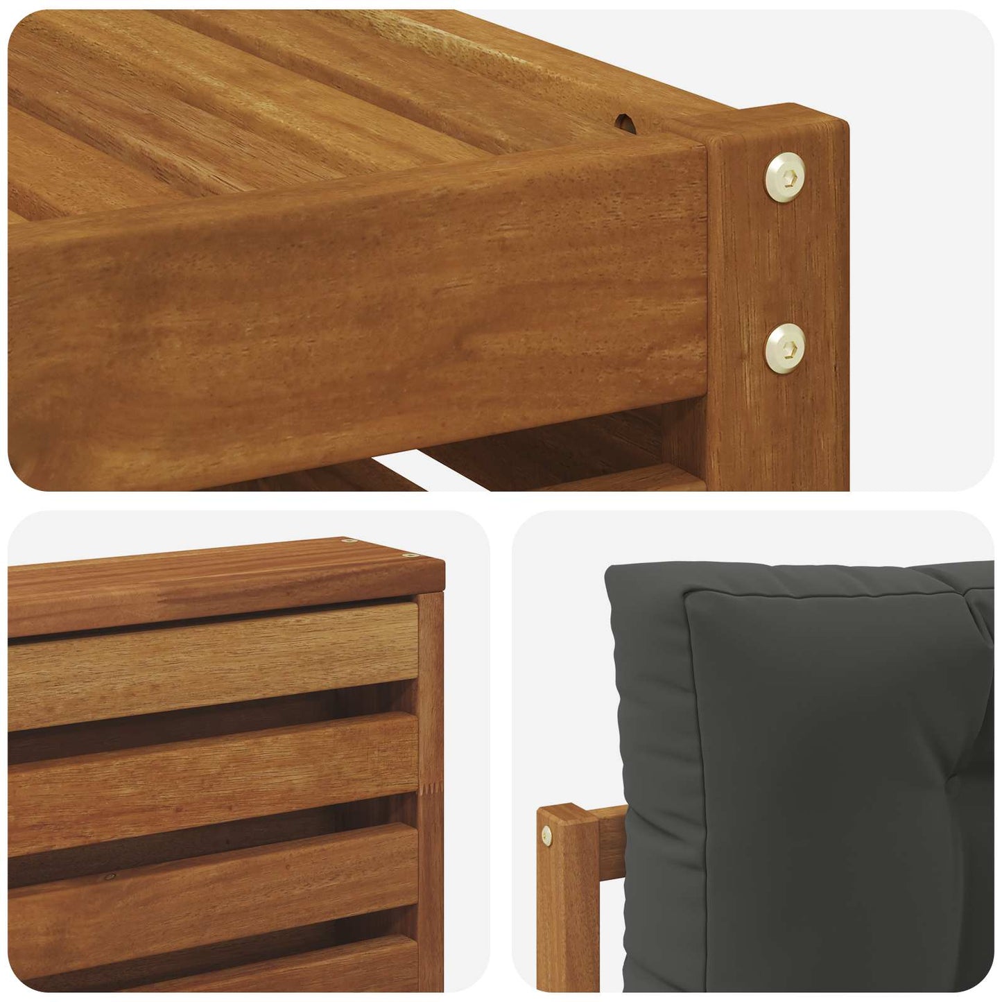 Outdoor-Sofagarnitur 9 stk. Natur und Anthrazit