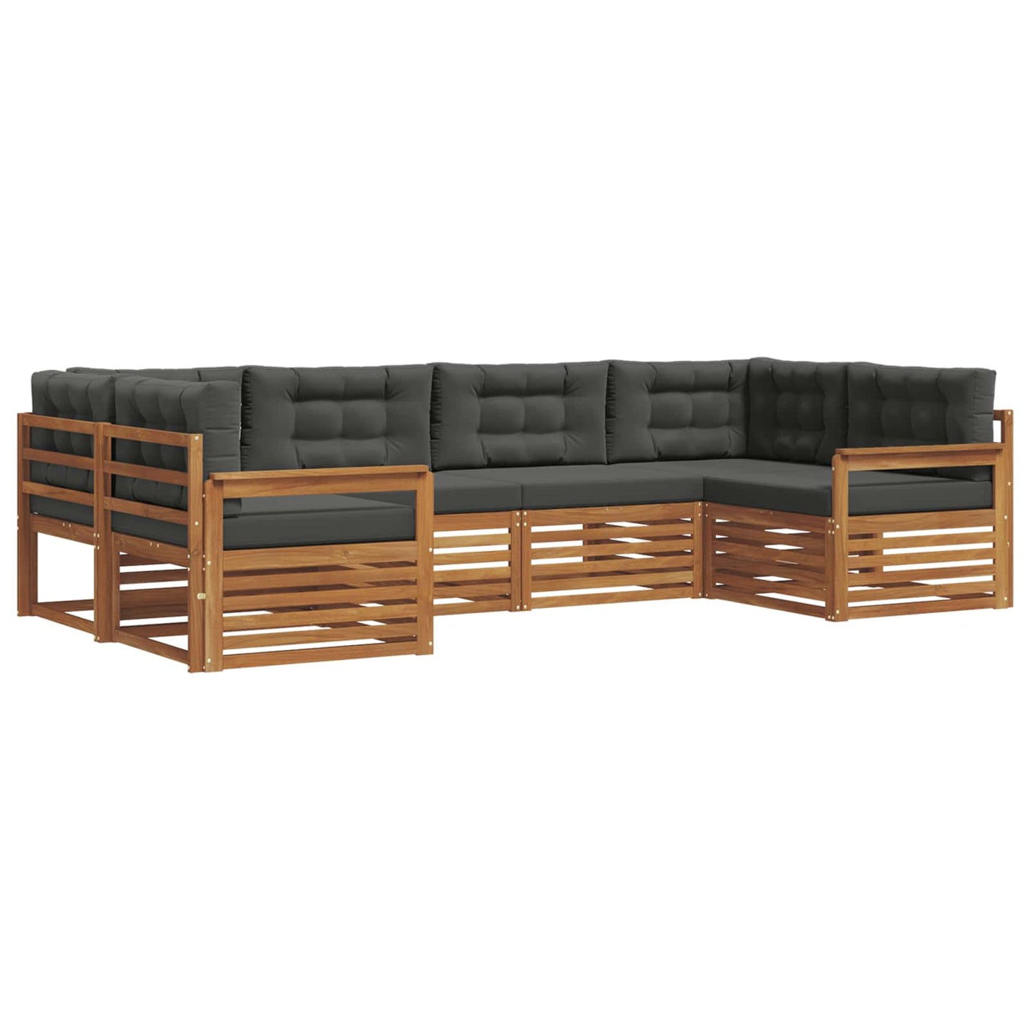 Outdoor-Sofagarnitur 6 stk. Natur und Anthrazit
