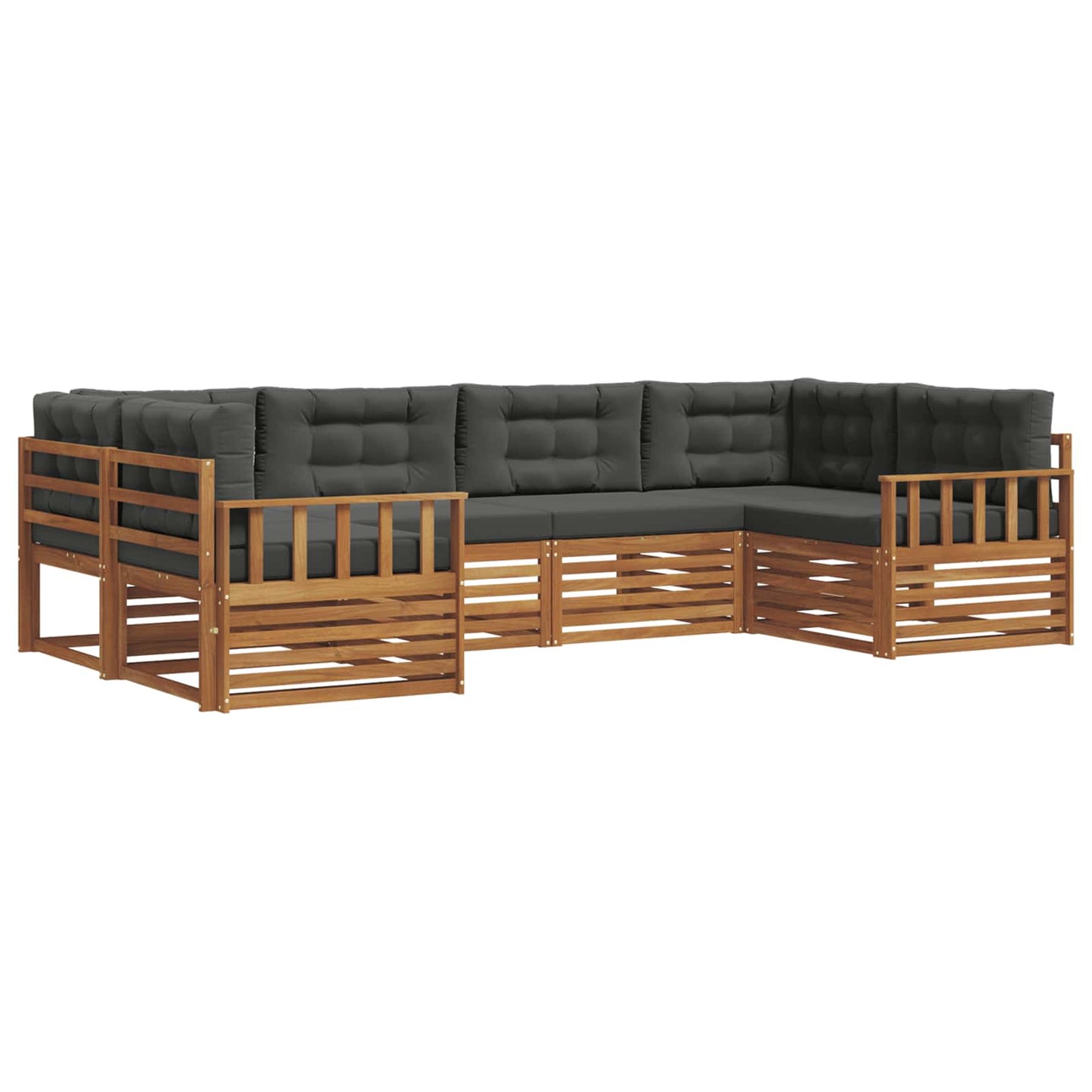 Outdoor-Sofagarnitur 6 stk. Natur und Anthrazit