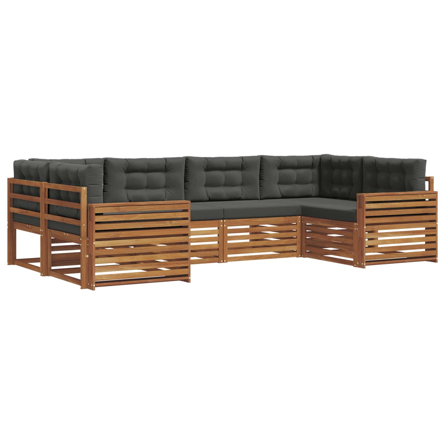 Outdoor-Sofagarnitur 6 stk. Natur und Anthrazit