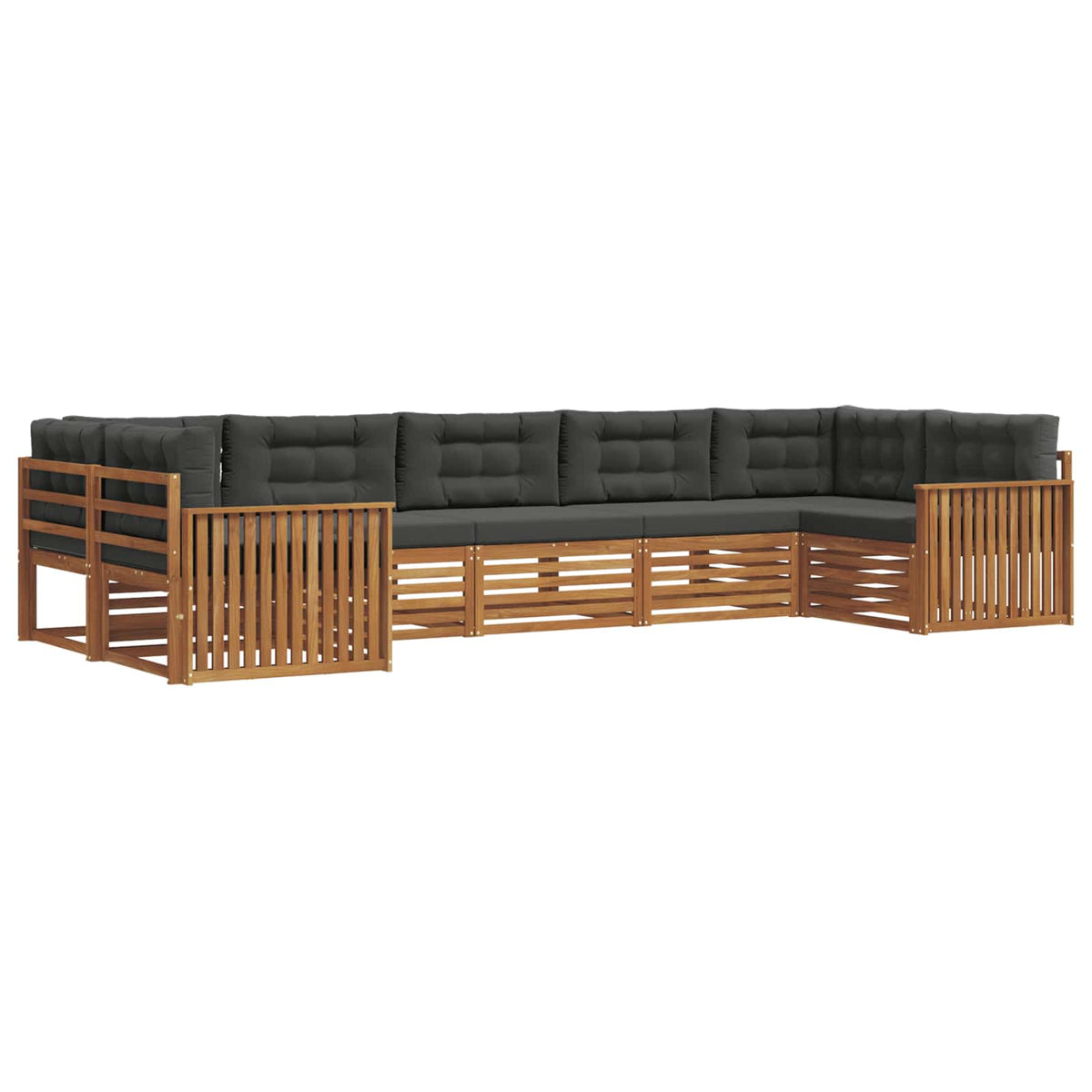 Outdoor-Sofagarnitur 7 stk. Natur und Anthrazit