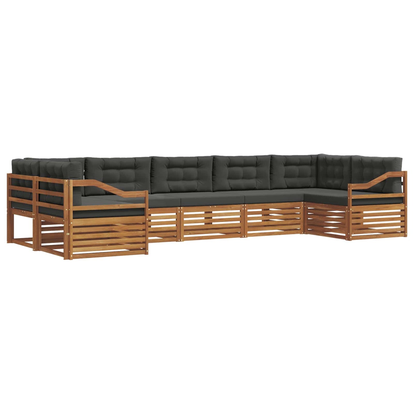 Outdoor-Sofagarnitur 7 stk. Natur und Anthrazit
