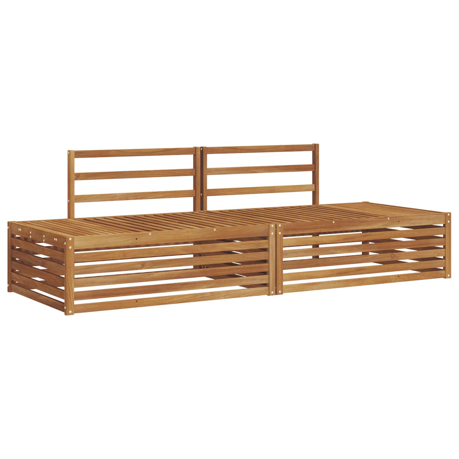 Outdoor-Sofagarnitur Natur 203,5 x 83 x 73 cm Massivholz Akazie