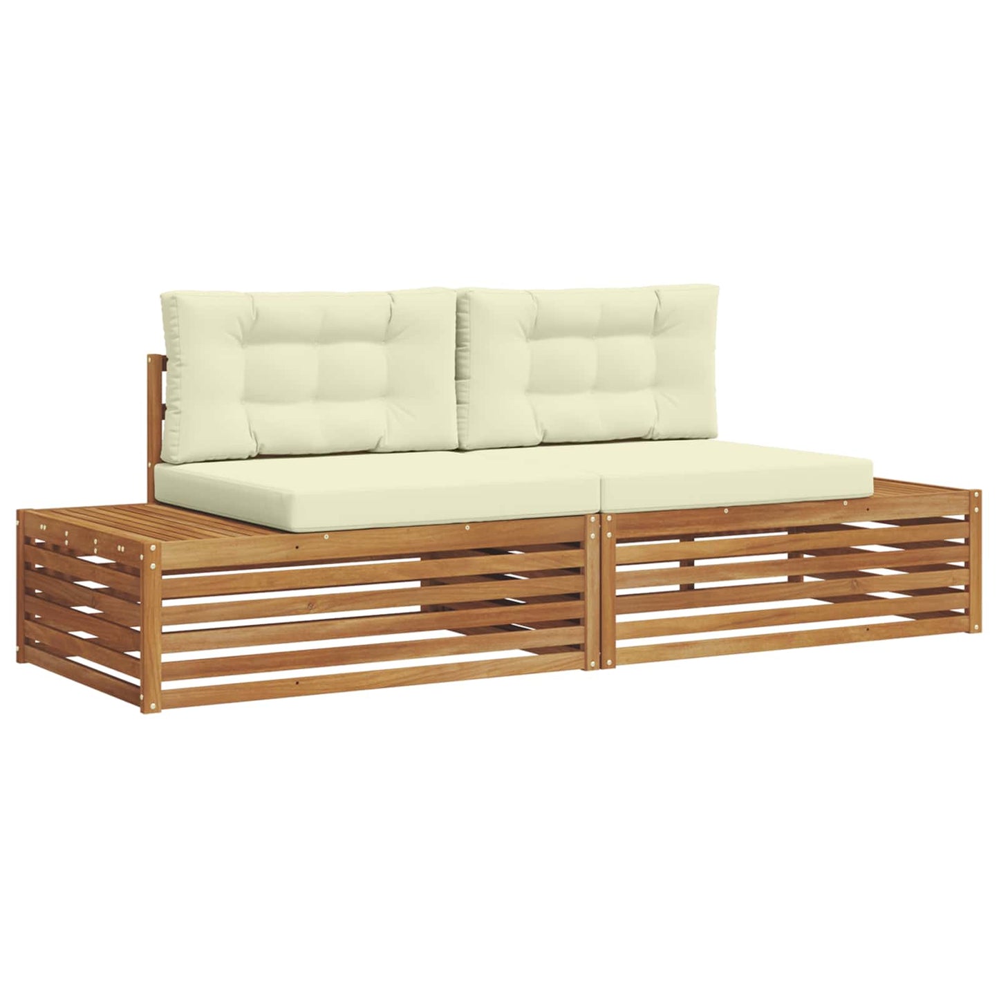 Outdoor-Sofagarnitur Natur und Creme 203,5 x 83 x 73 cm