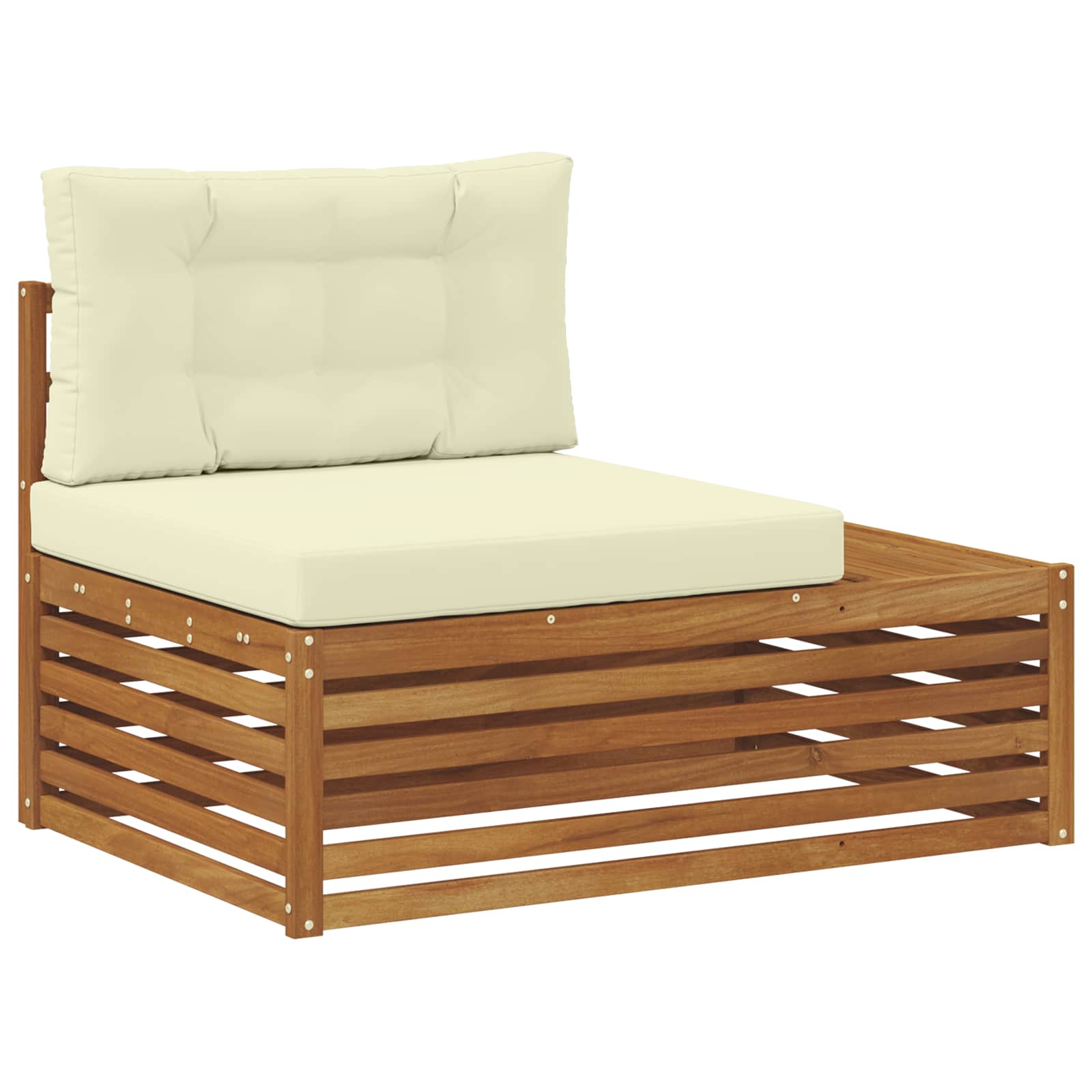 Outdoor-Sofagarnitur mit Kissen 5 Stück Natur und Creme