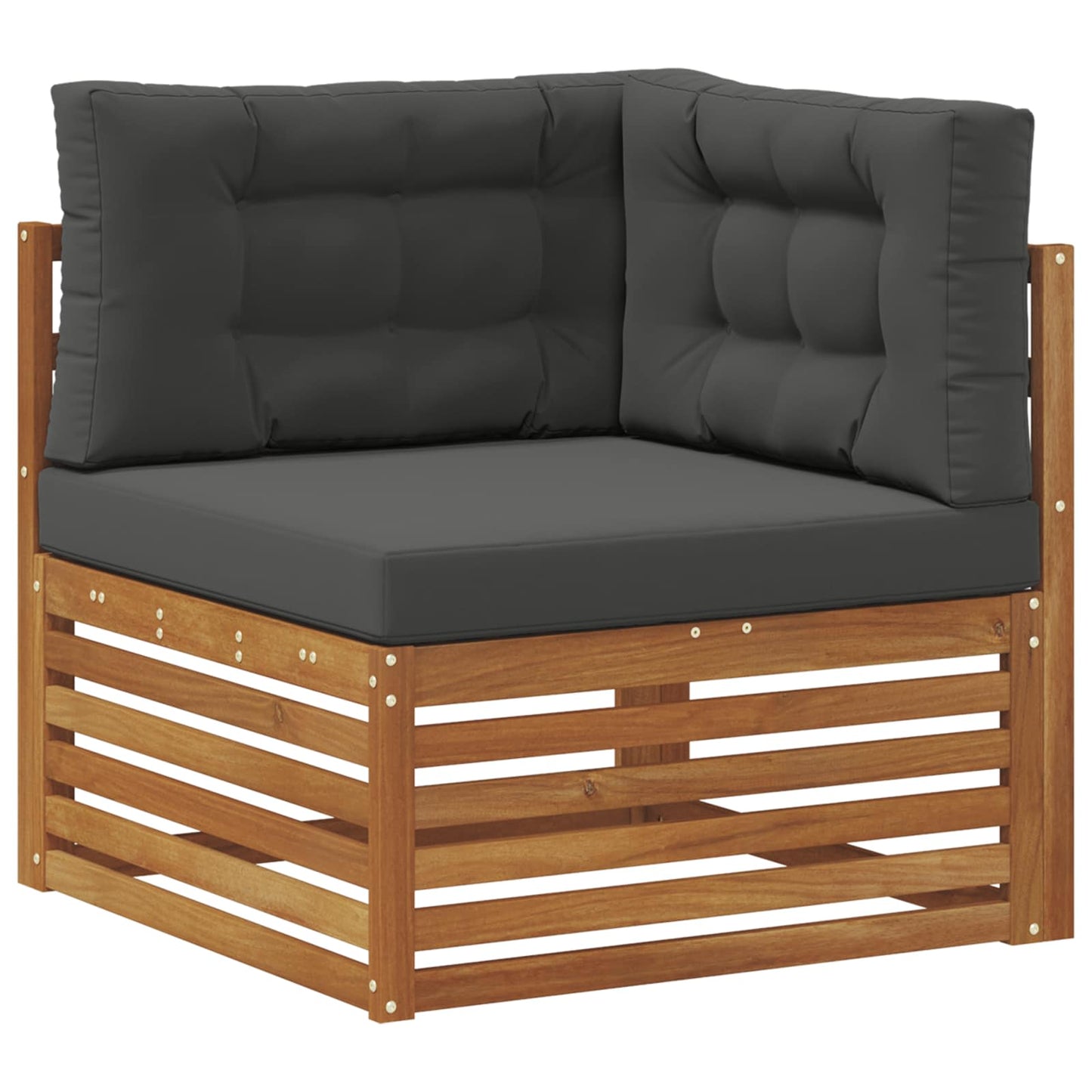 Outdoor-Sofagarnitur mit Kissen 6 Stück Natur und Anthrazit