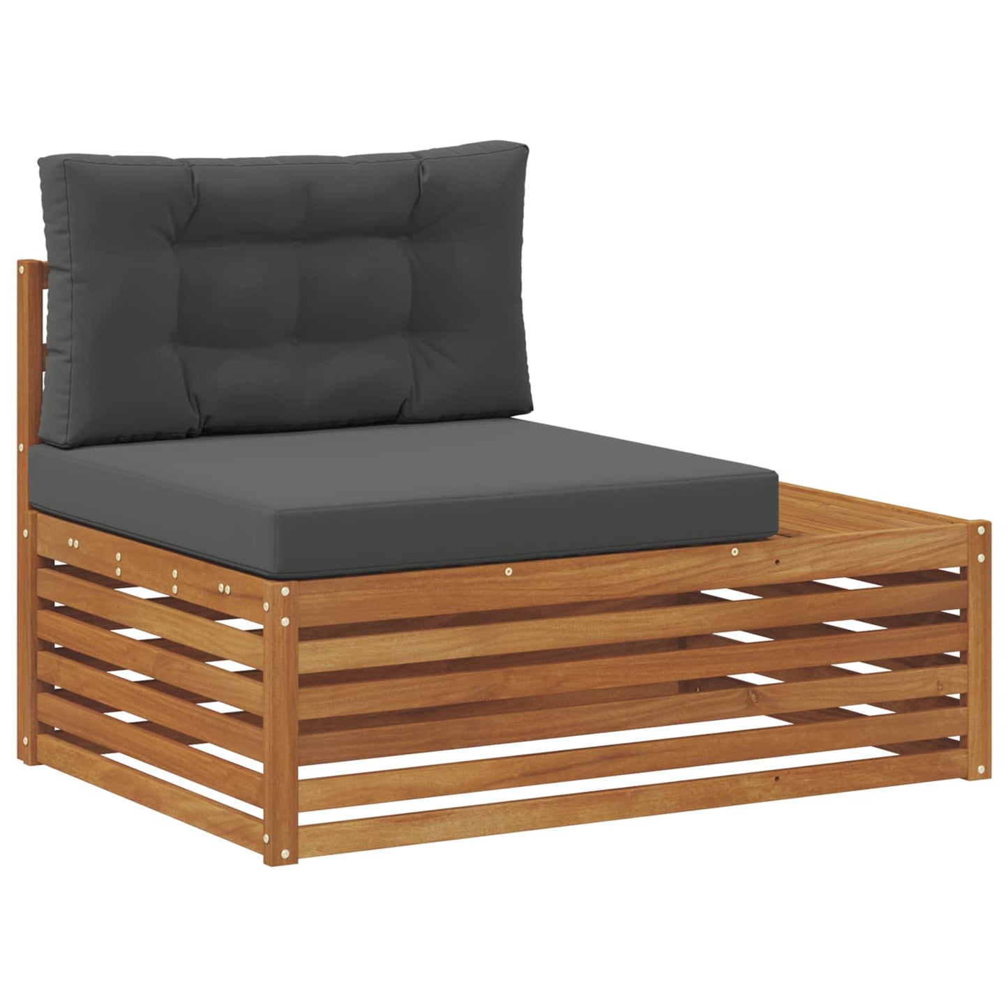 Outdoor-Sofagarnitur mit Kissen 7 Stück Natur und Anthrazit