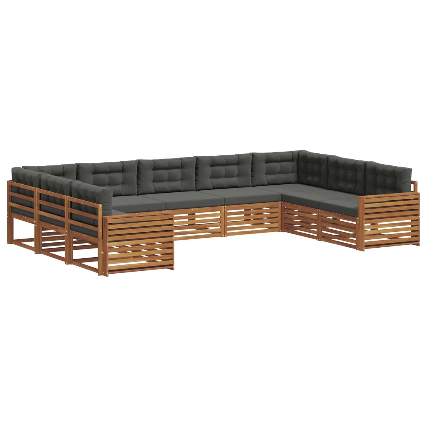 Outdoor-Sofagarnitur 9 stk. Natur und Anthrazit